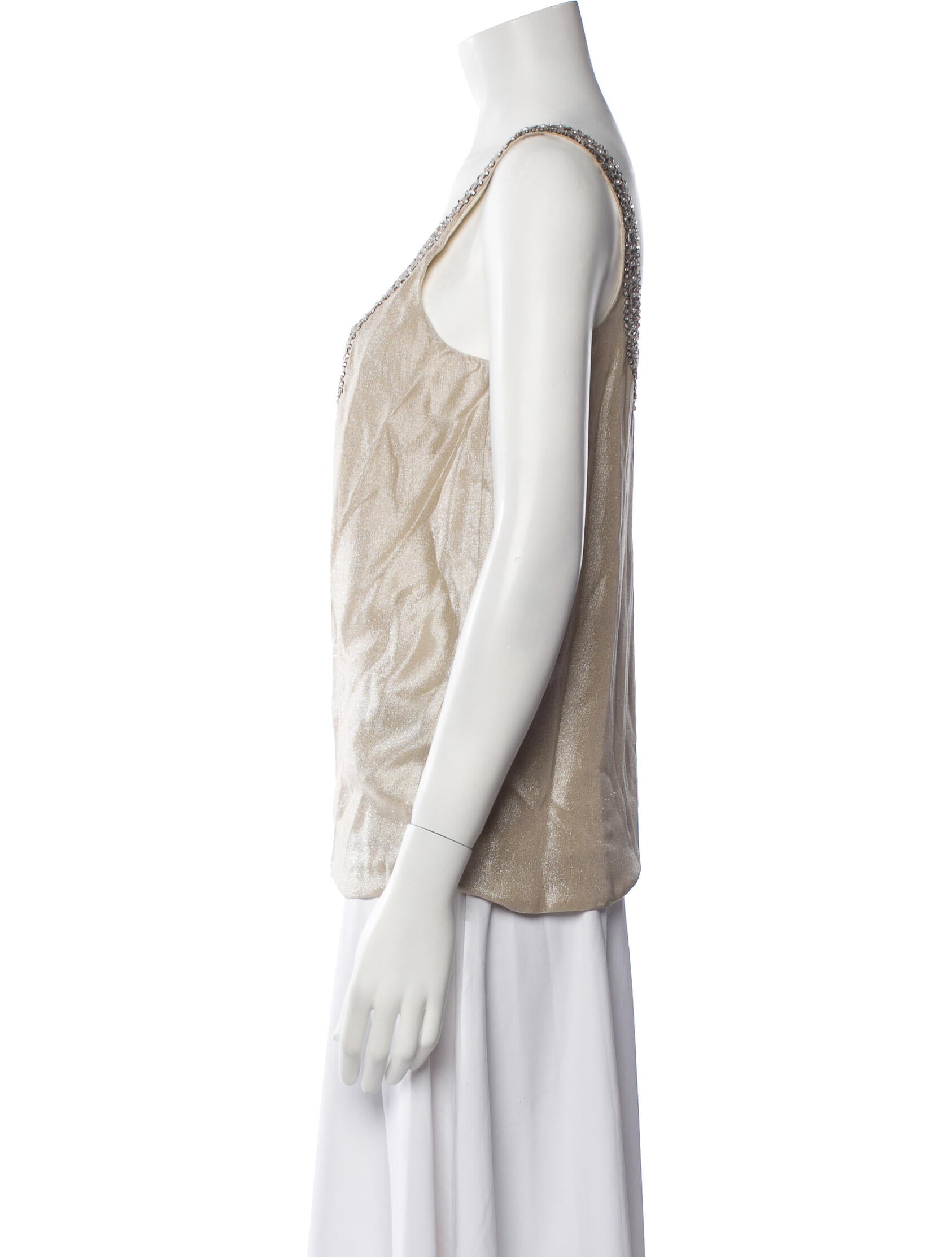 Ralph Lauren Black Label Silk Scoop Neck Top