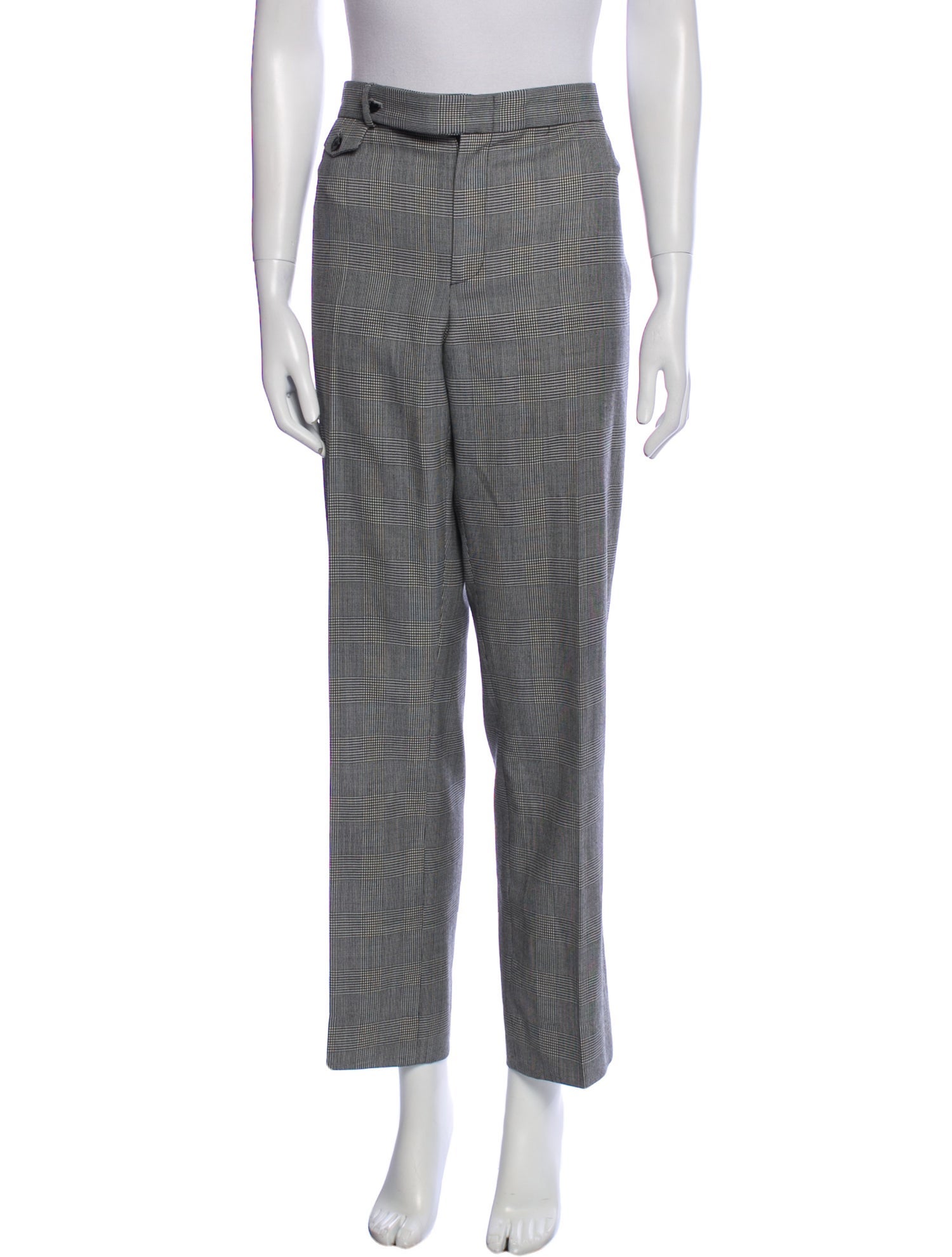 Ralph Lauren Black Label Plaid Print Straight Leg Pants