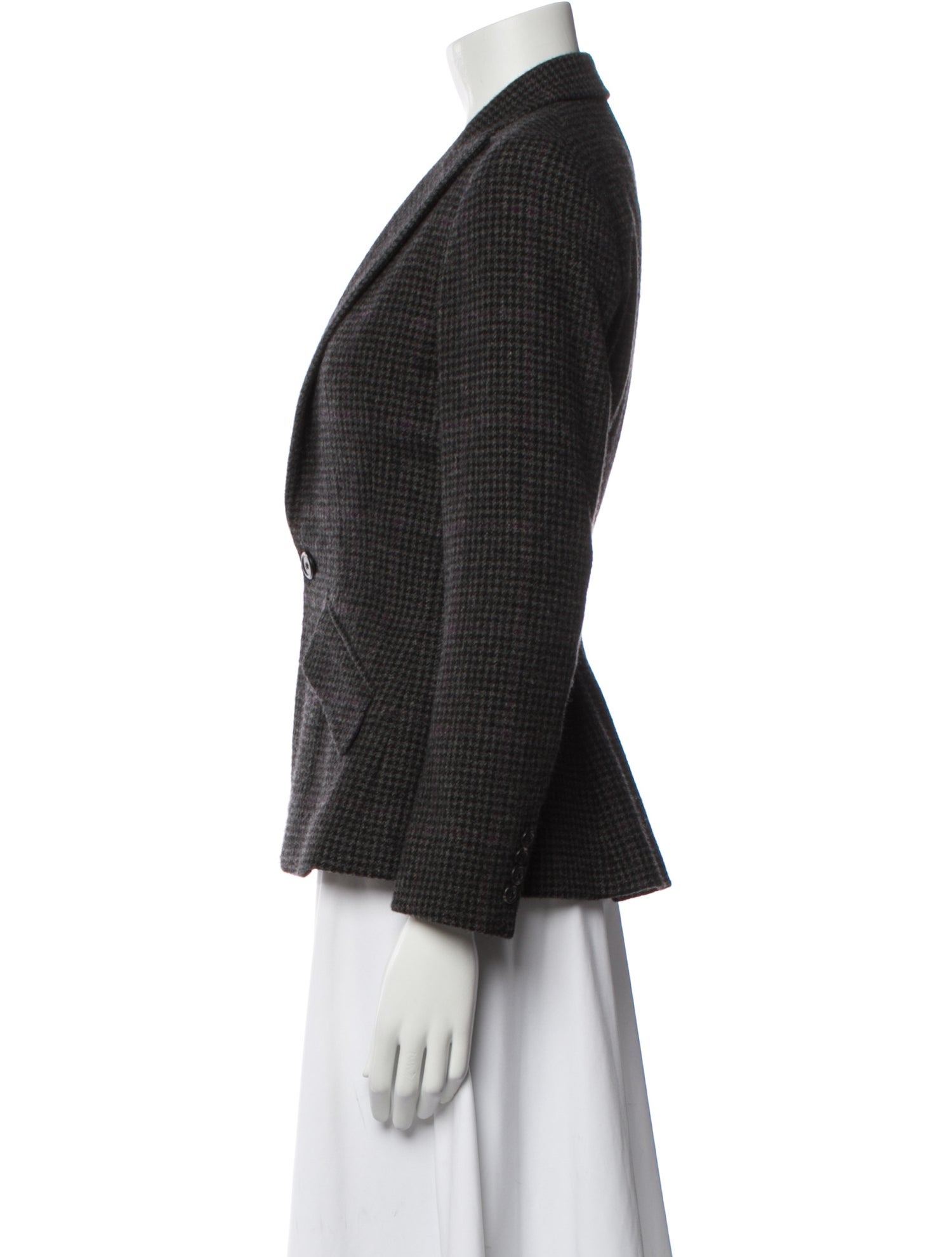 Ralph Lauren Black Label Cashmere Plaid Print Blazer