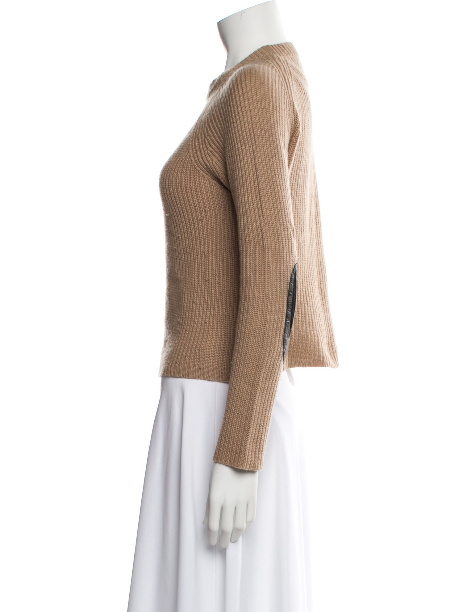 Ralph Lauren Black Label Lamb Leather Crew Neck Sweater