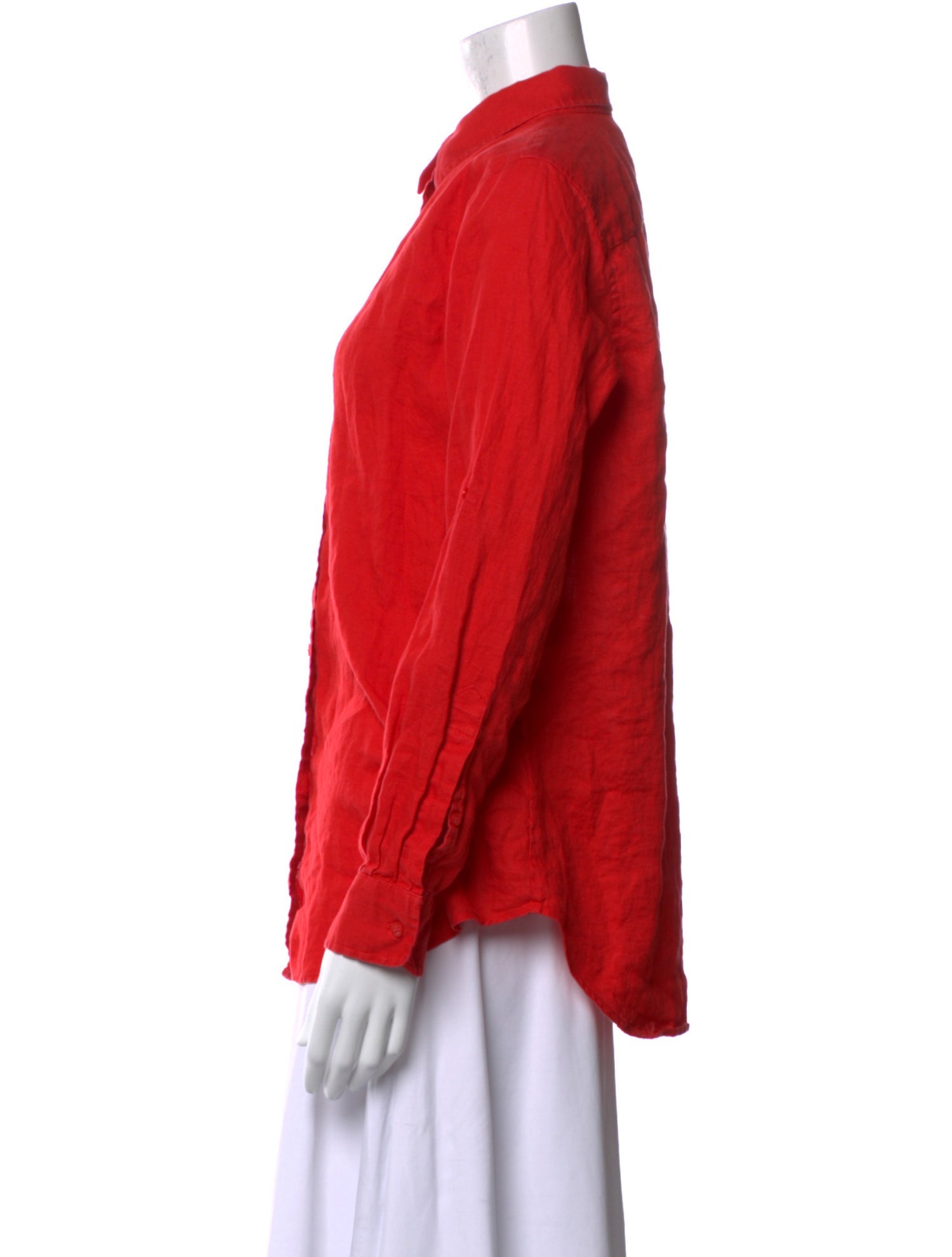 Ralph Lauren Black Label Linen Long Sleeve Button-Up Top