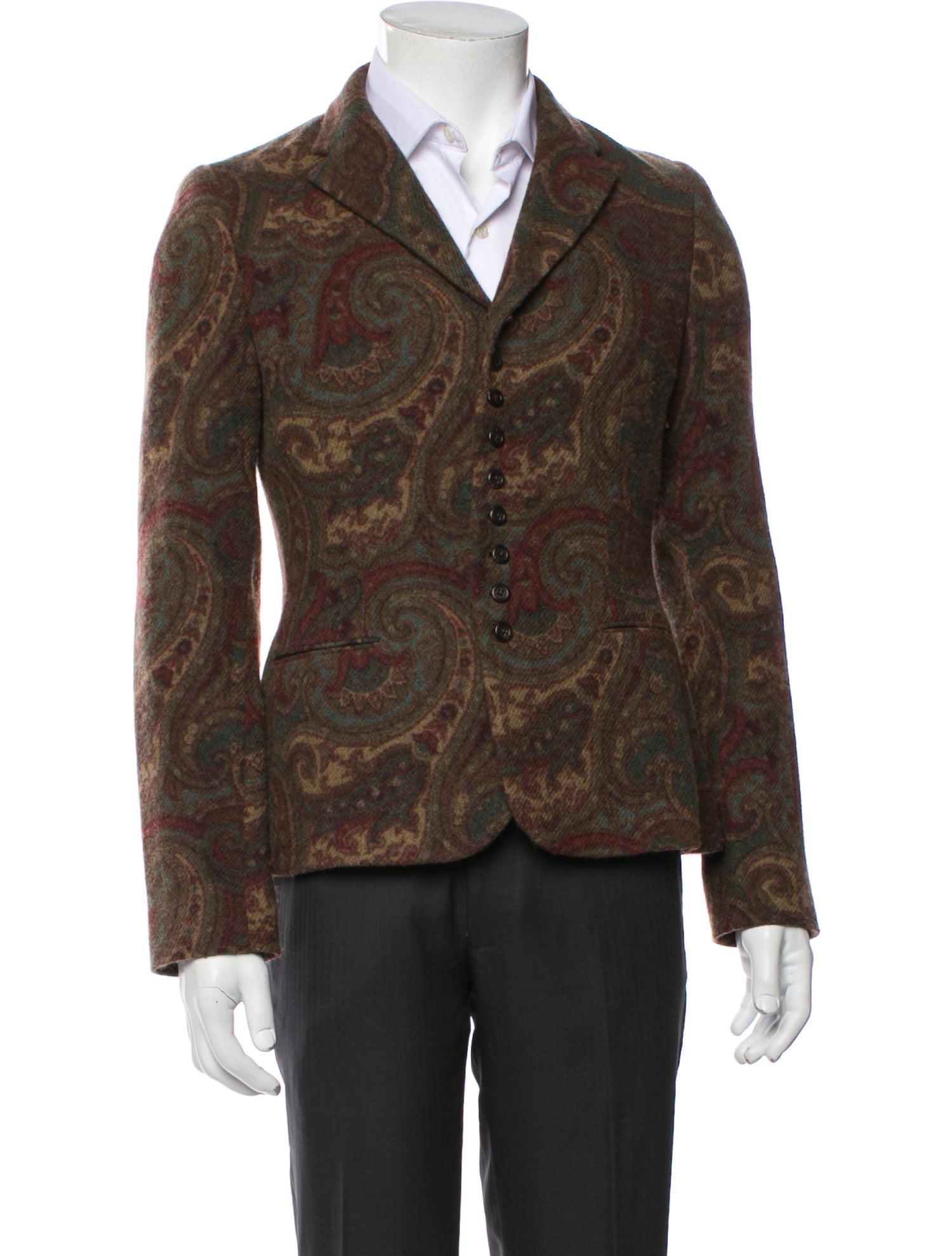 Ralph Lauren Black Label Lambswool Paisley Print Blazer