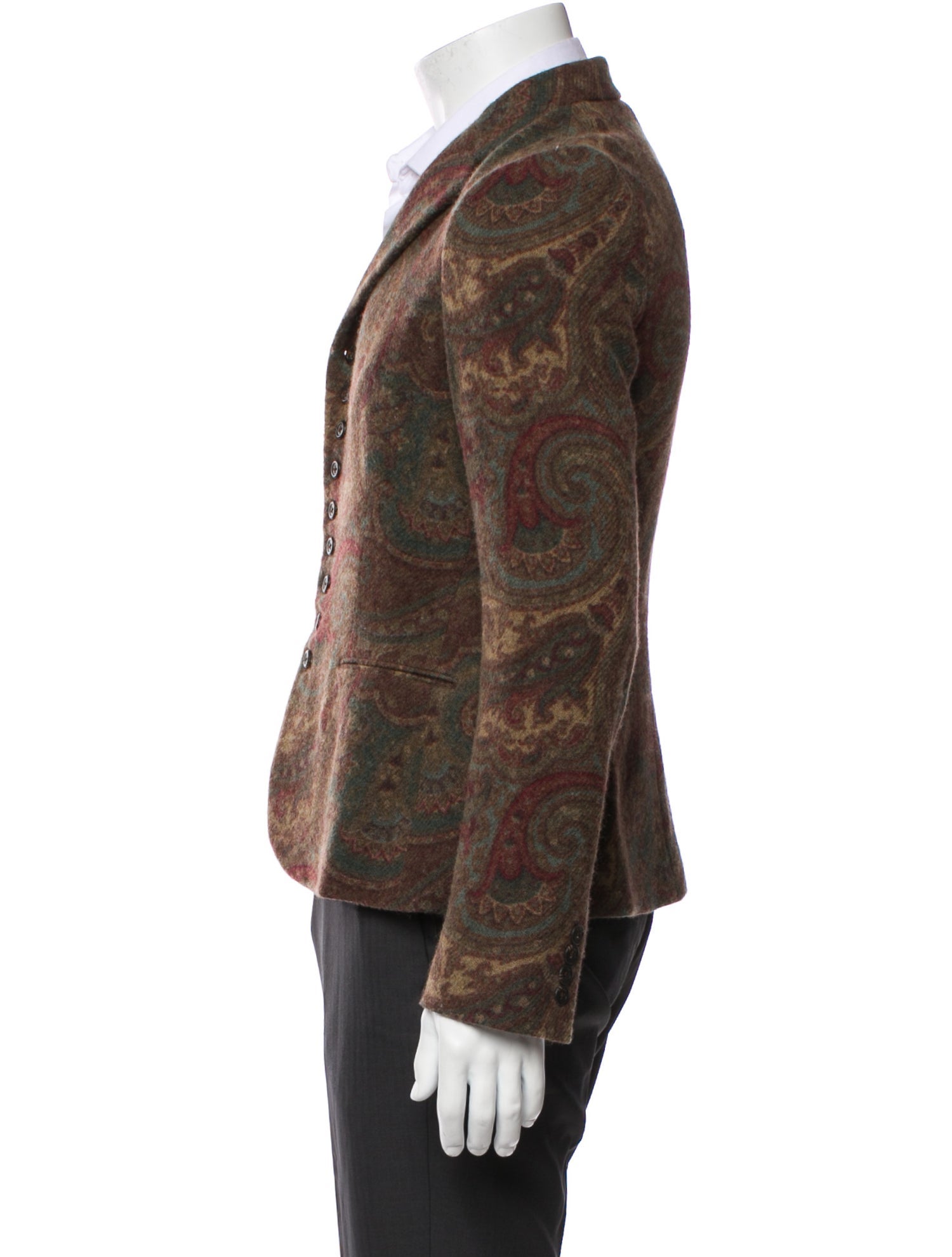 Ralph Lauren Black Label Lambswool Paisley Print Blazer