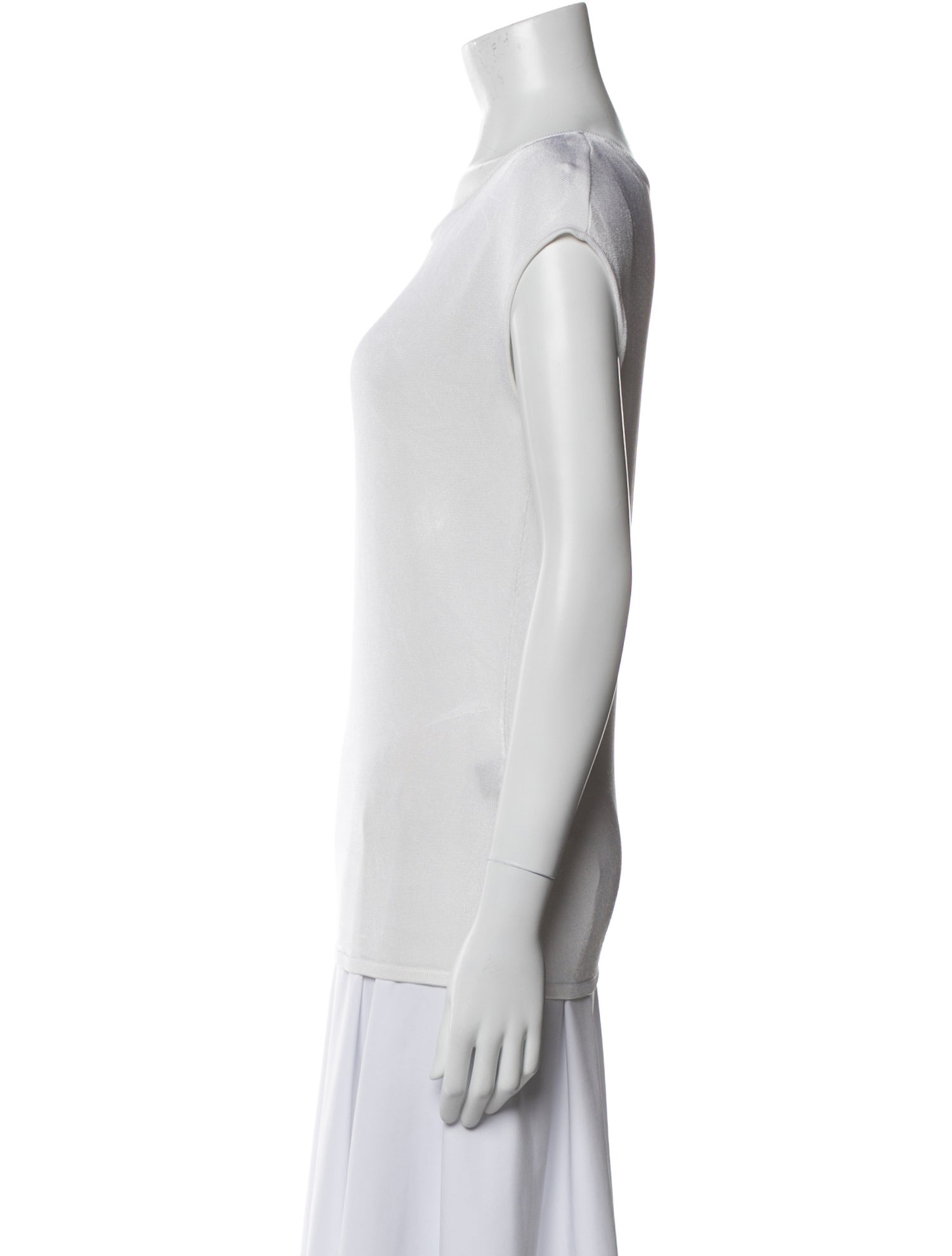 Ralph Lauren Black Label Bateau Neckline Sleeveless Top