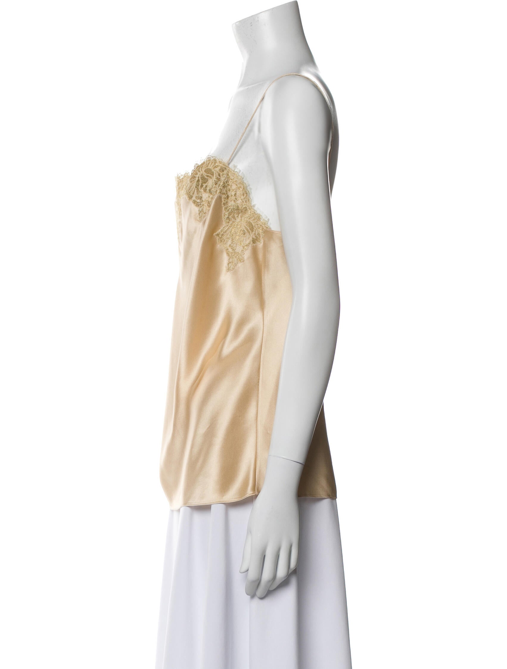 Ralph Lauren Black Label Silk Square Neckline Top