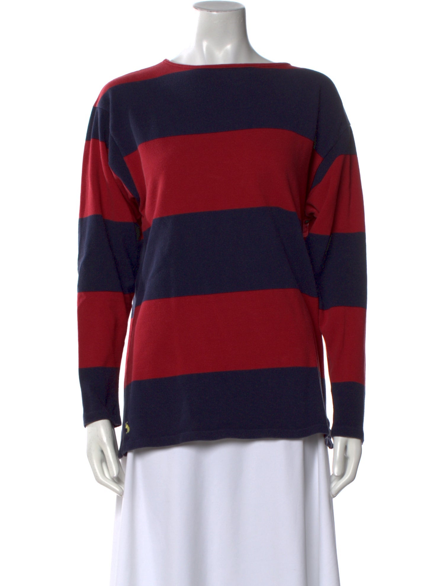 Ralph Lauren Black Label Striped Bateau Neckline Sweater