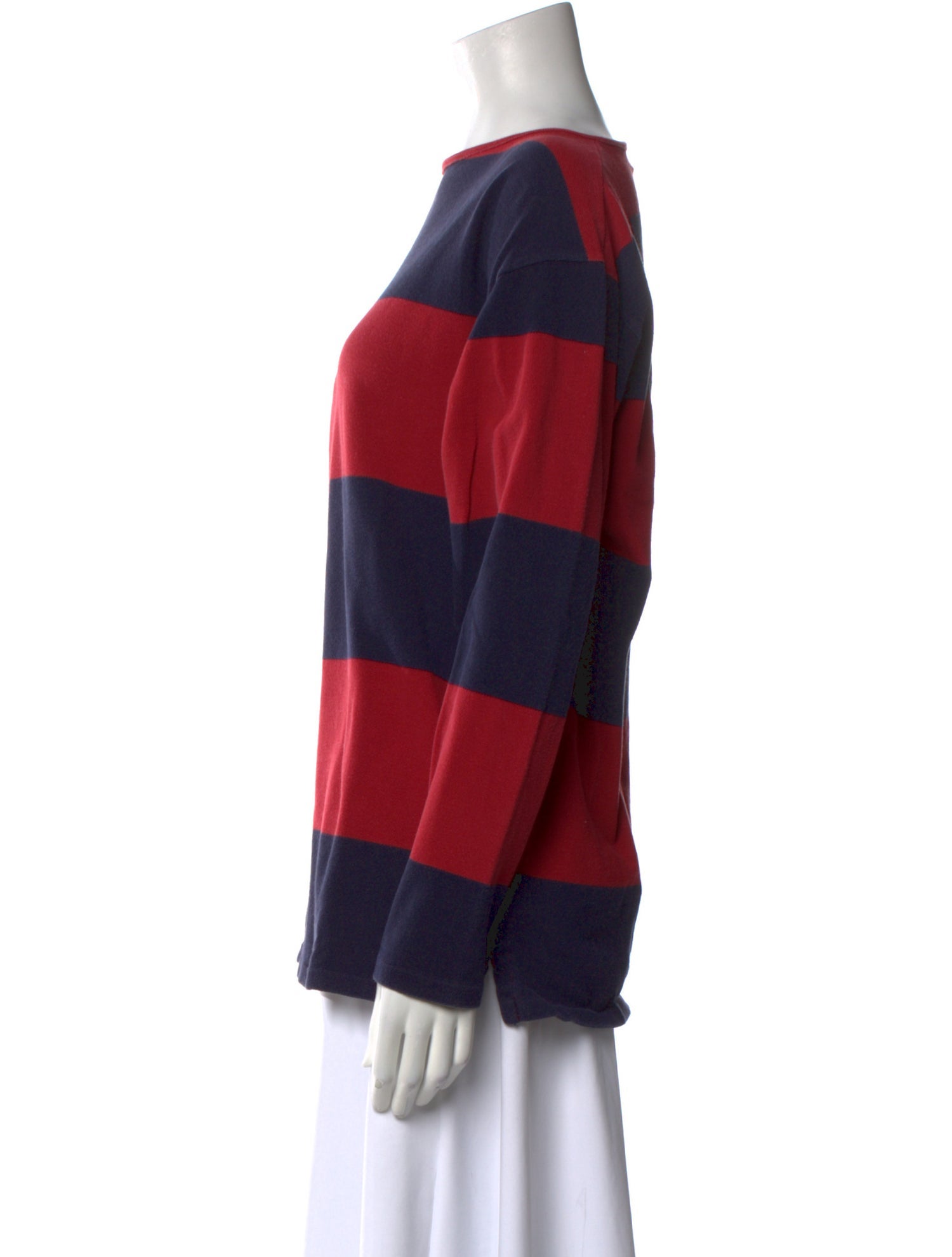 Ralph Lauren Black Label Striped Bateau Neckline Sweater
