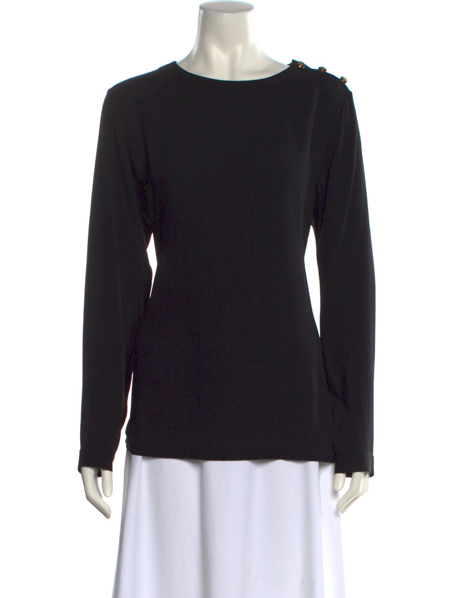 Ralph Lauren Black Label Silk Crew Neck Top