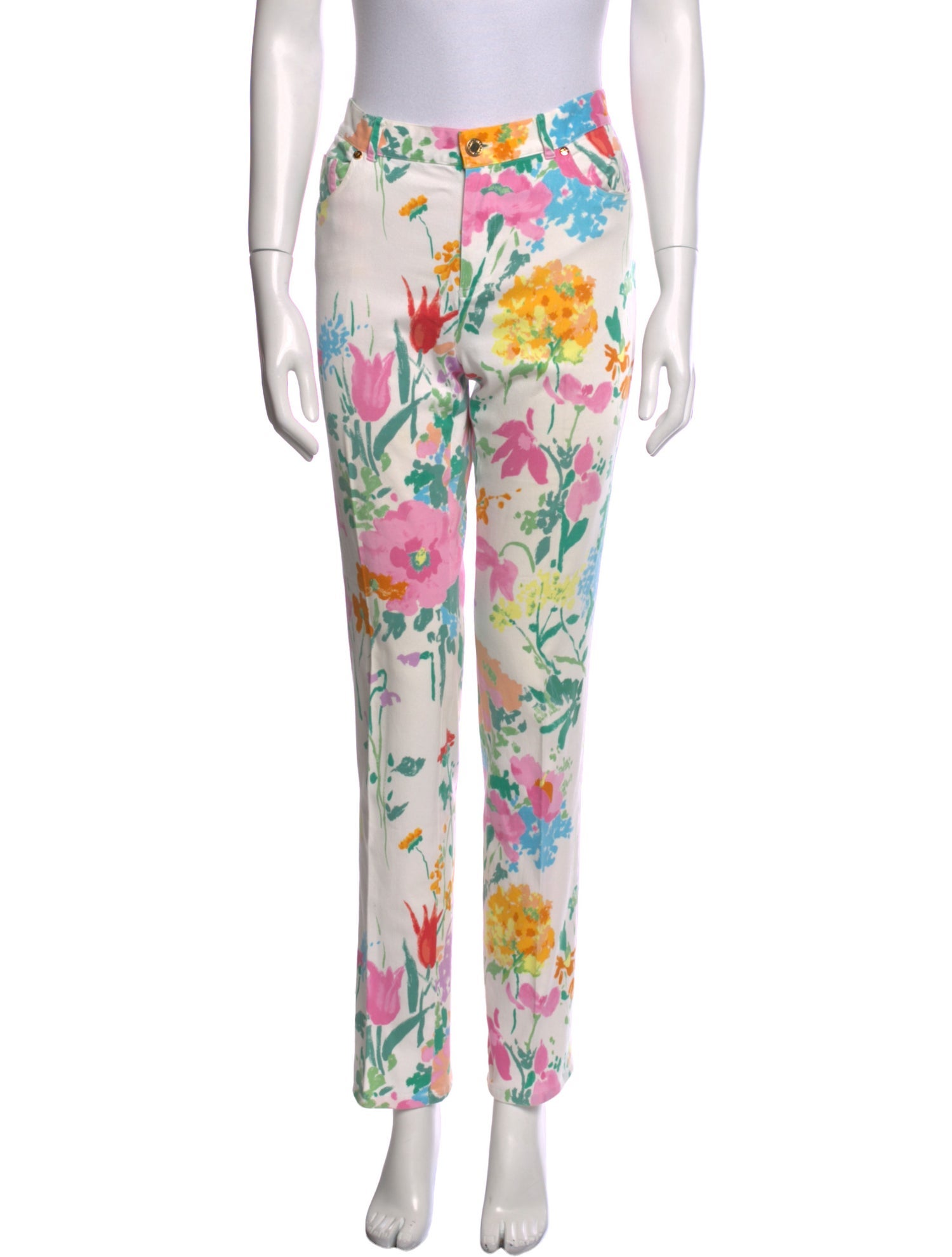Ralph Lauren Black Label Floral Print Straight Leg Pants