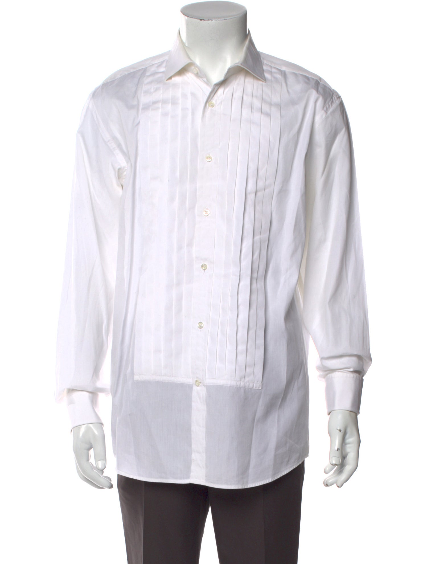 Ralph Lauren Black Label Striped Long Sleeve Tuxedo Shirt