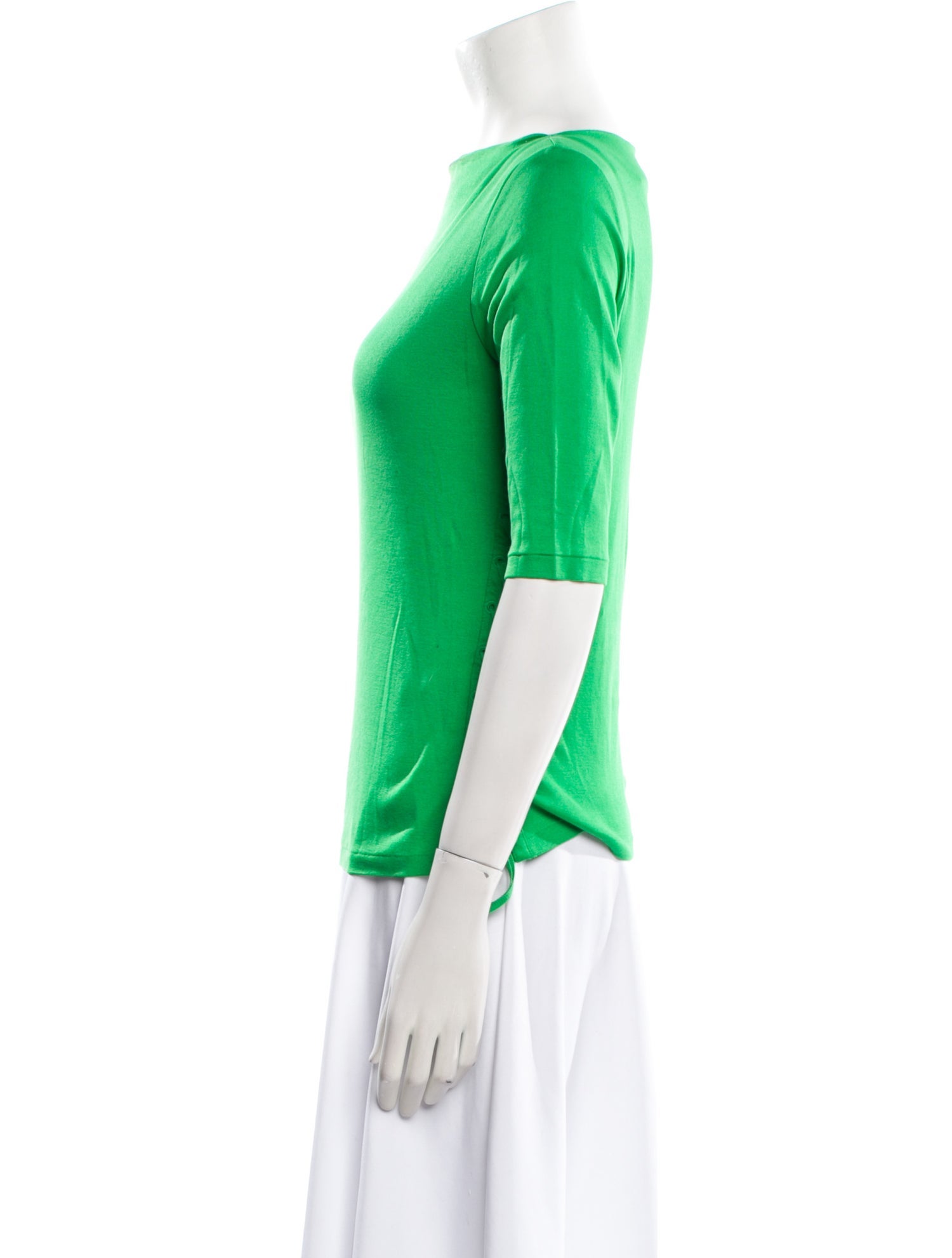 Ralph Lauren Black Label Bateau Neckline Three-Quarter Sleeve Top