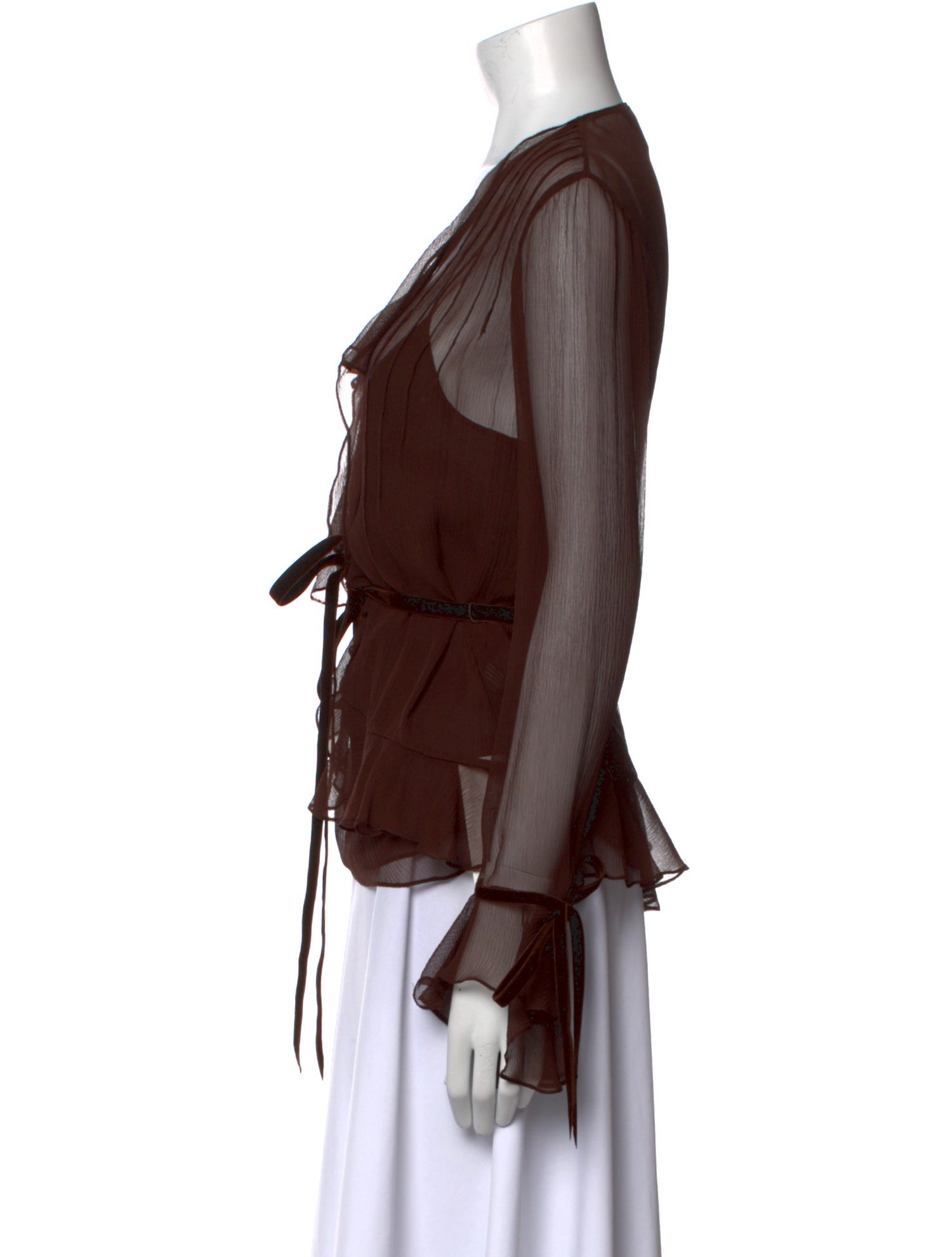 Ralph Lauren Black Label Silk V-Neck Blouse