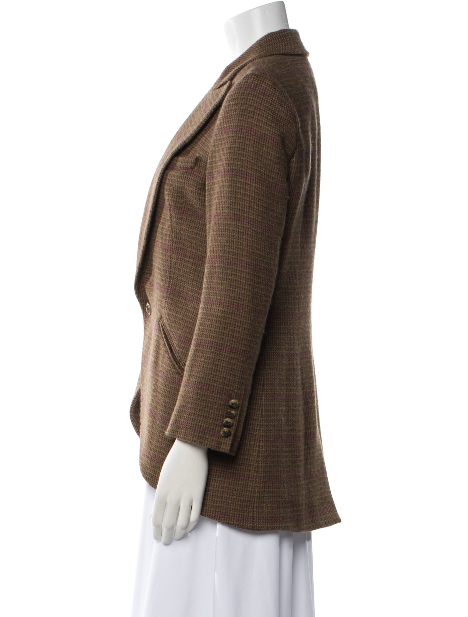 Ralph Lauren Black Label Wool Plaid Print Blazer