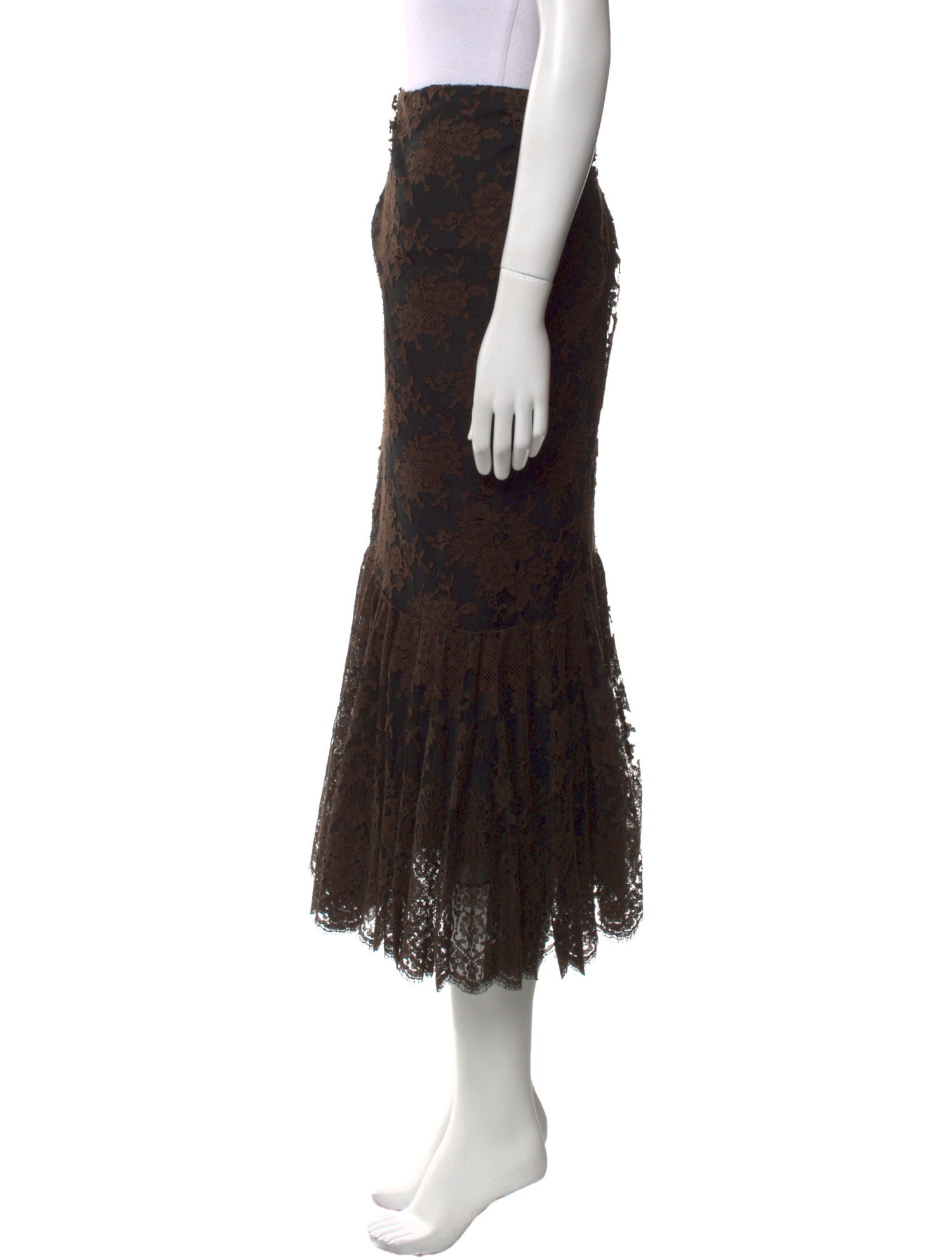 Ralph Lauren Black Label Lace Pattern Midi Length Skirt