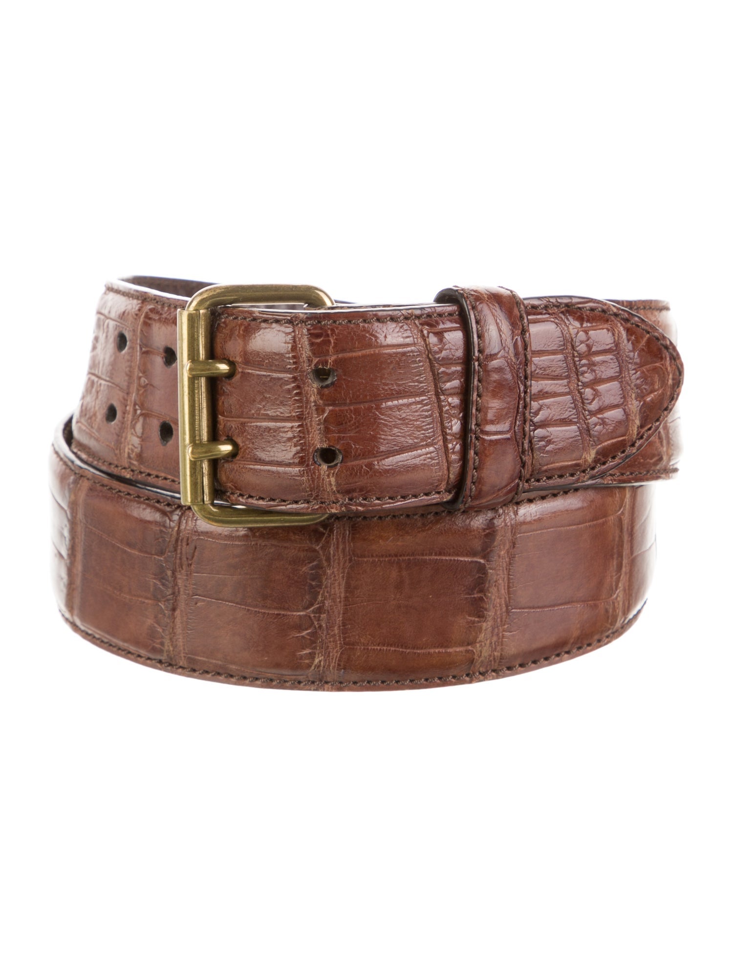 Ralph Lauren Black Label Embossed Leather Waist Belt