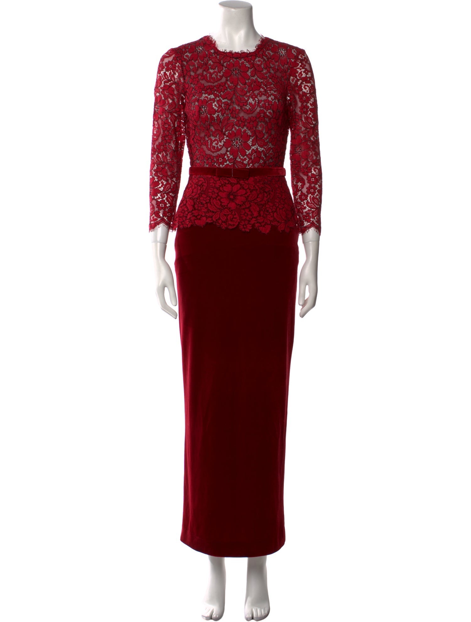 Cristallini Lace Pattern Long Dress