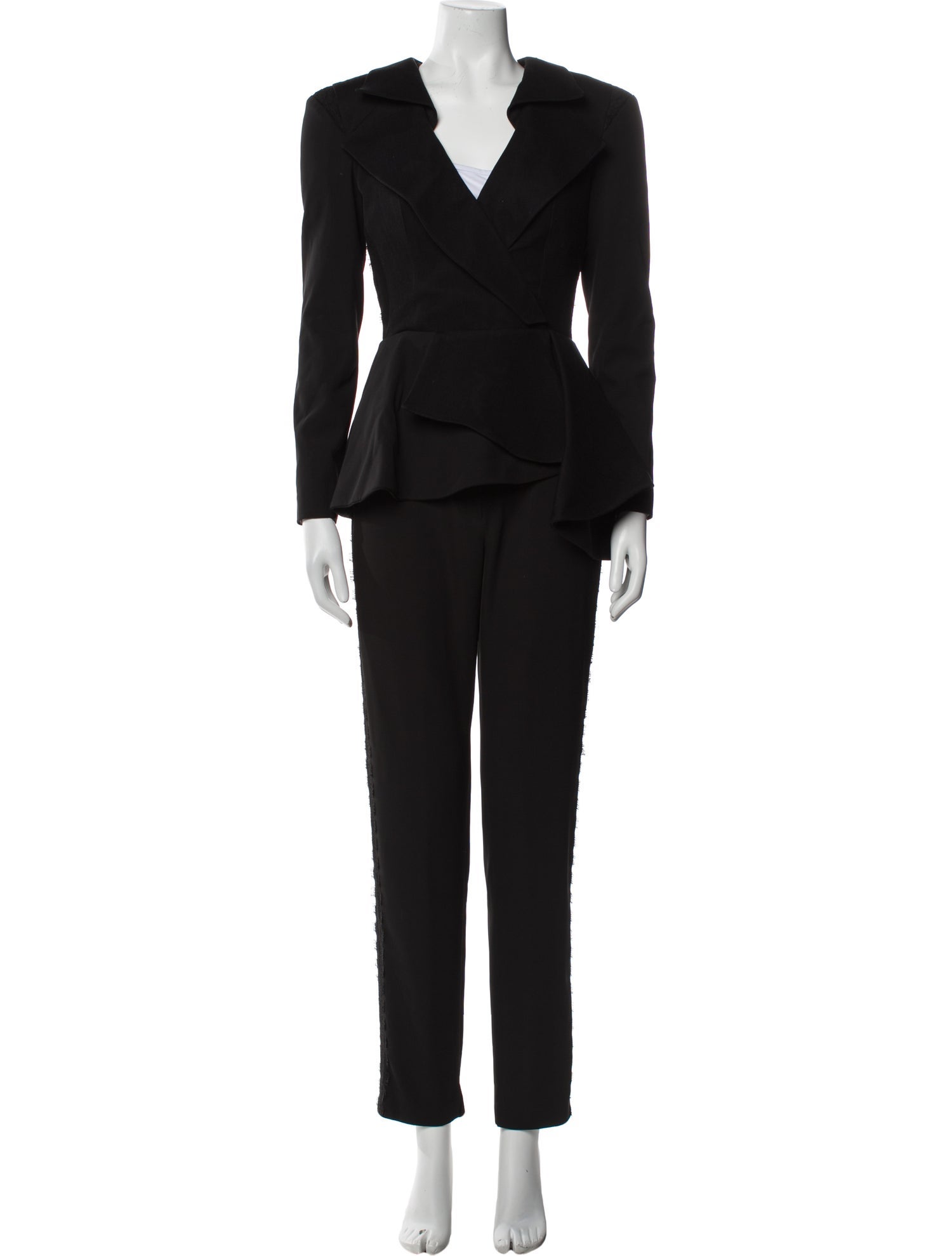 Cristallini Virgin Wool Lace Trim Embellishment Pantsuit w/ Tags