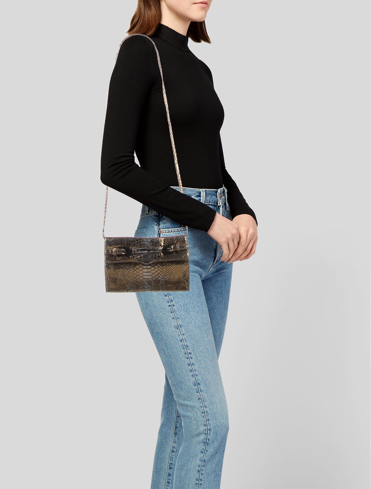 Rebecca Minkoff Metallic Leather Crossbody Gold Crossbody Bags