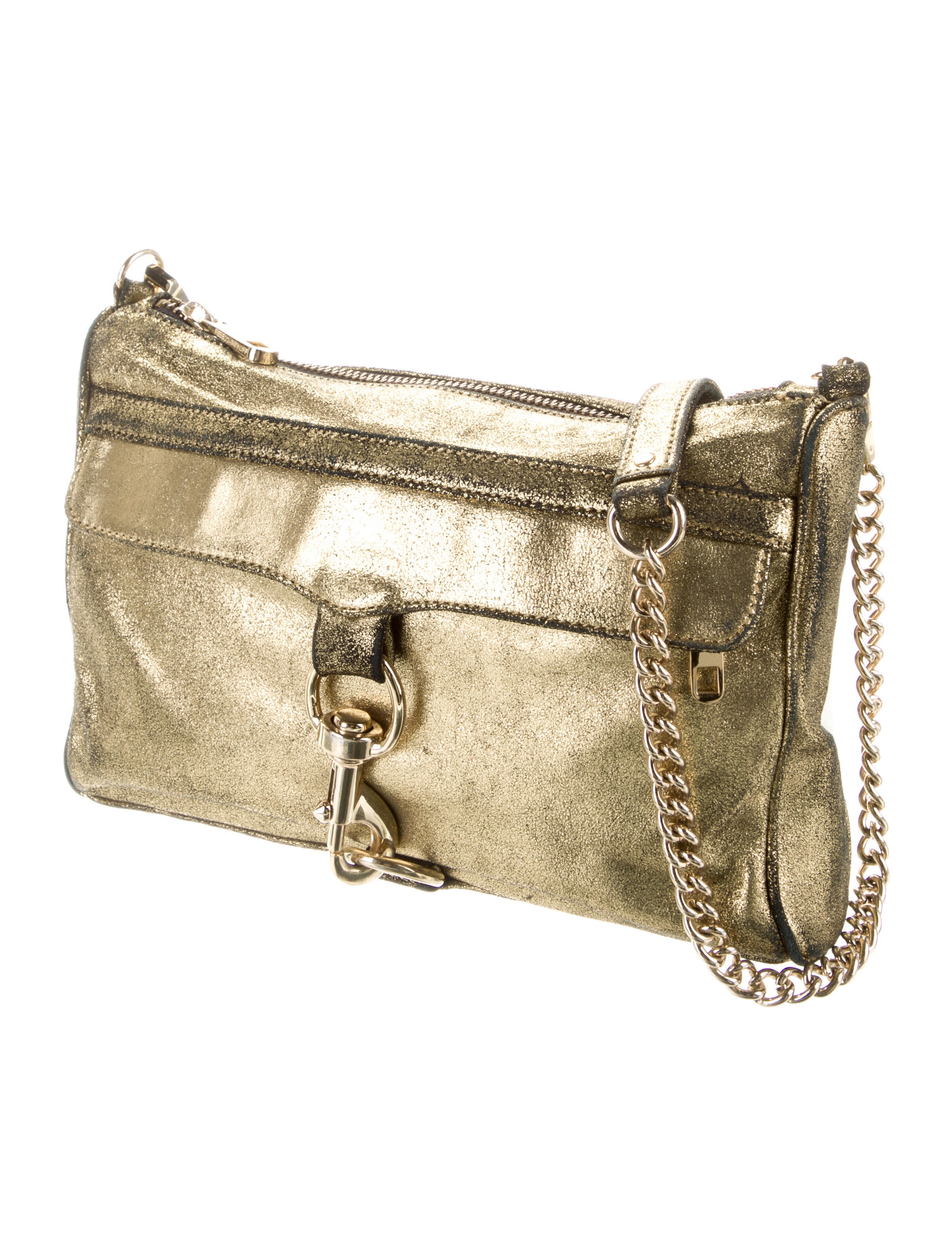 Rebecca Minkoff Metallic Leather Crossbody Gold Crossbody Bags