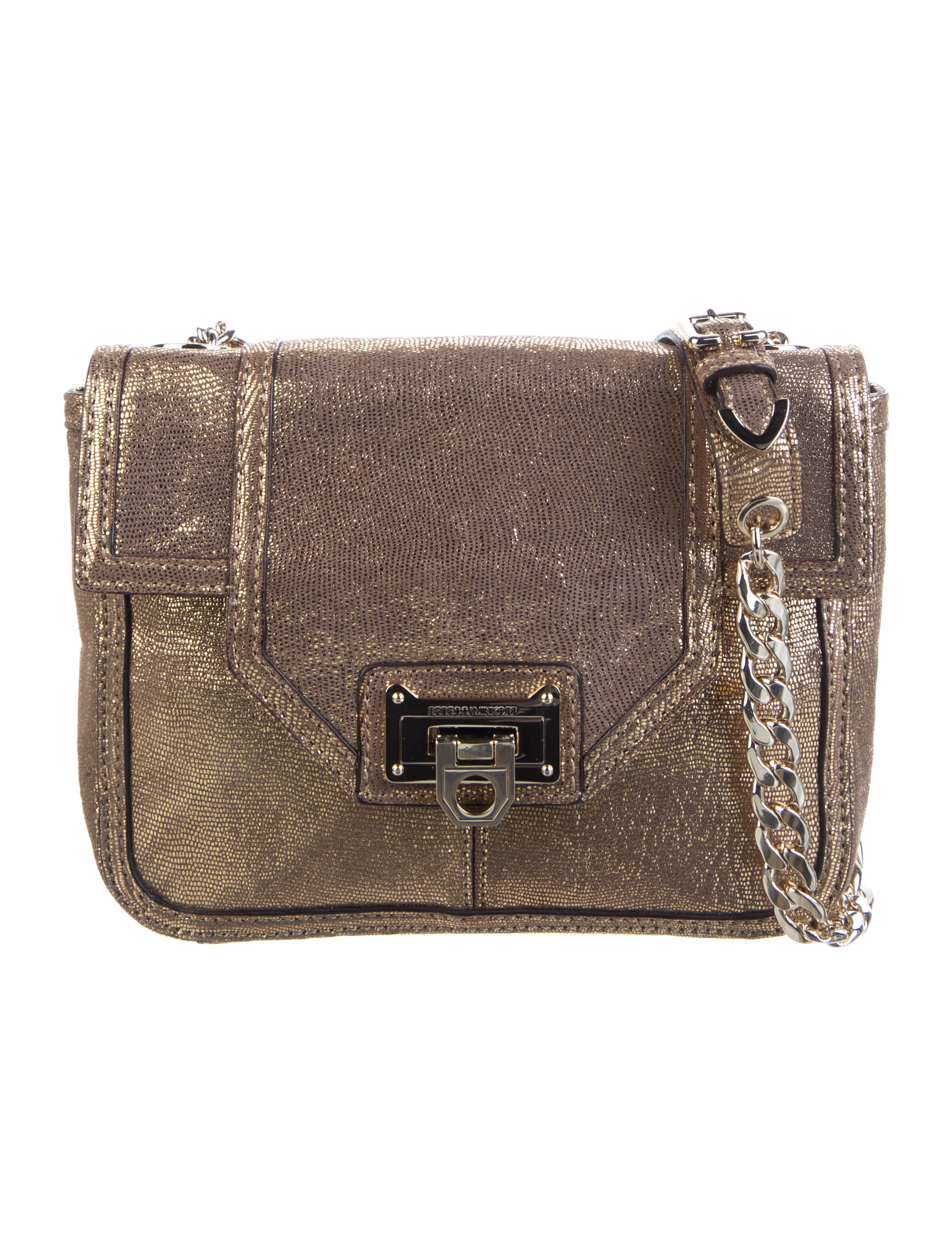 Rebecca Minkoff Metallic Leather Crossbody Gold Crossbody Bags