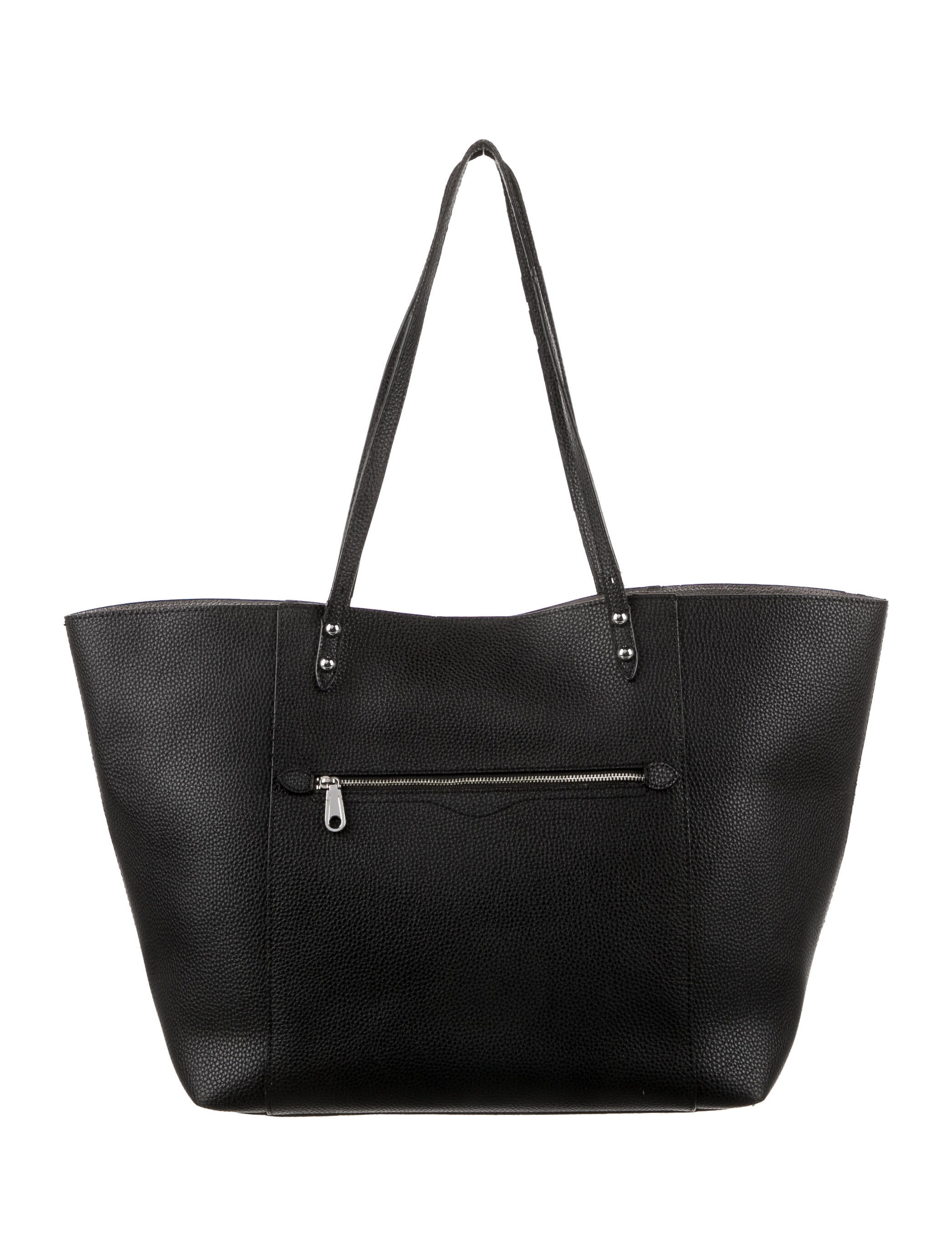 Rebecca Minkoff CanvasTrimmed Leather Tote Black Totes, Handbags