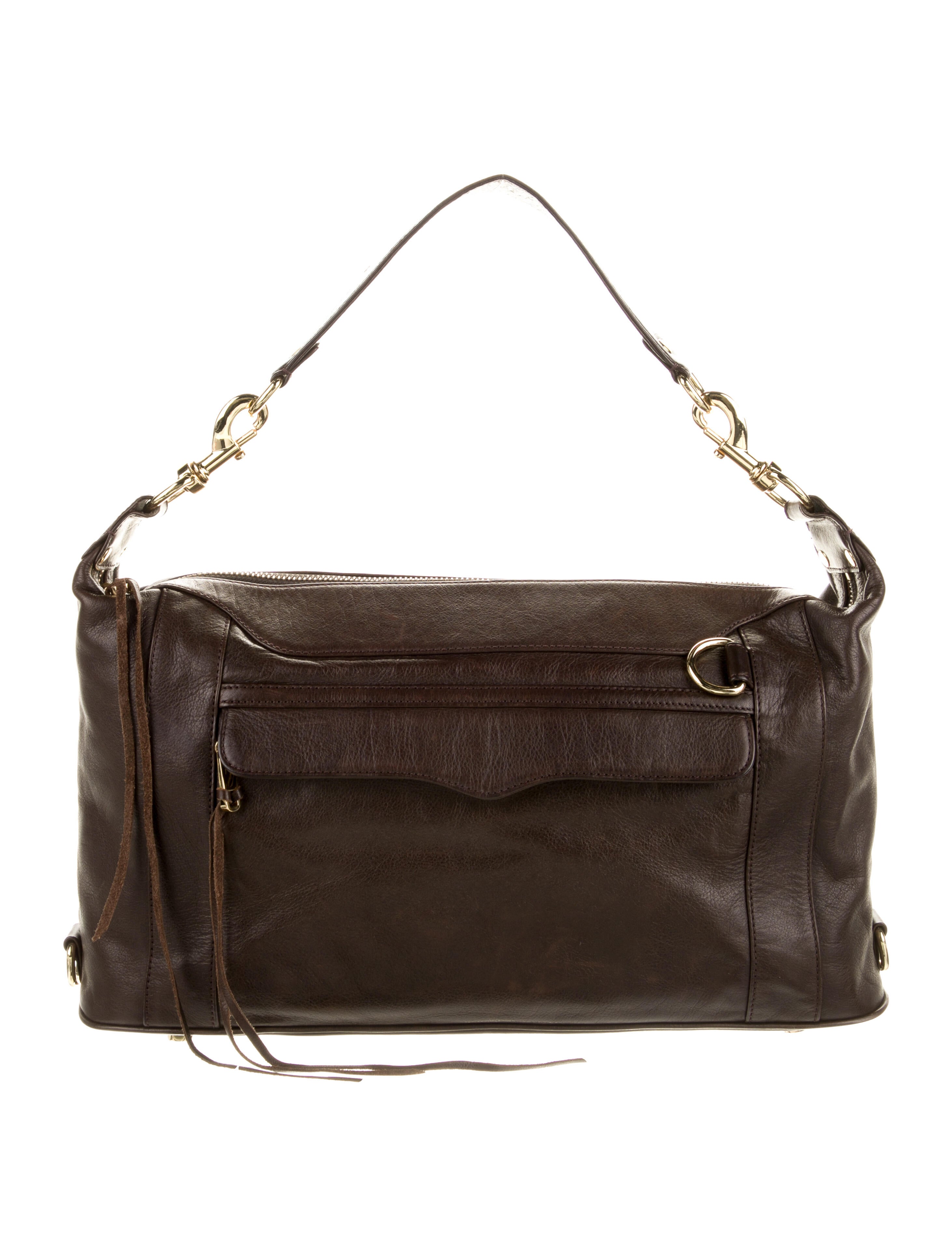 Rebecca Minkoff Studded Leather Shoulder Bag Brown Shoulder Bags