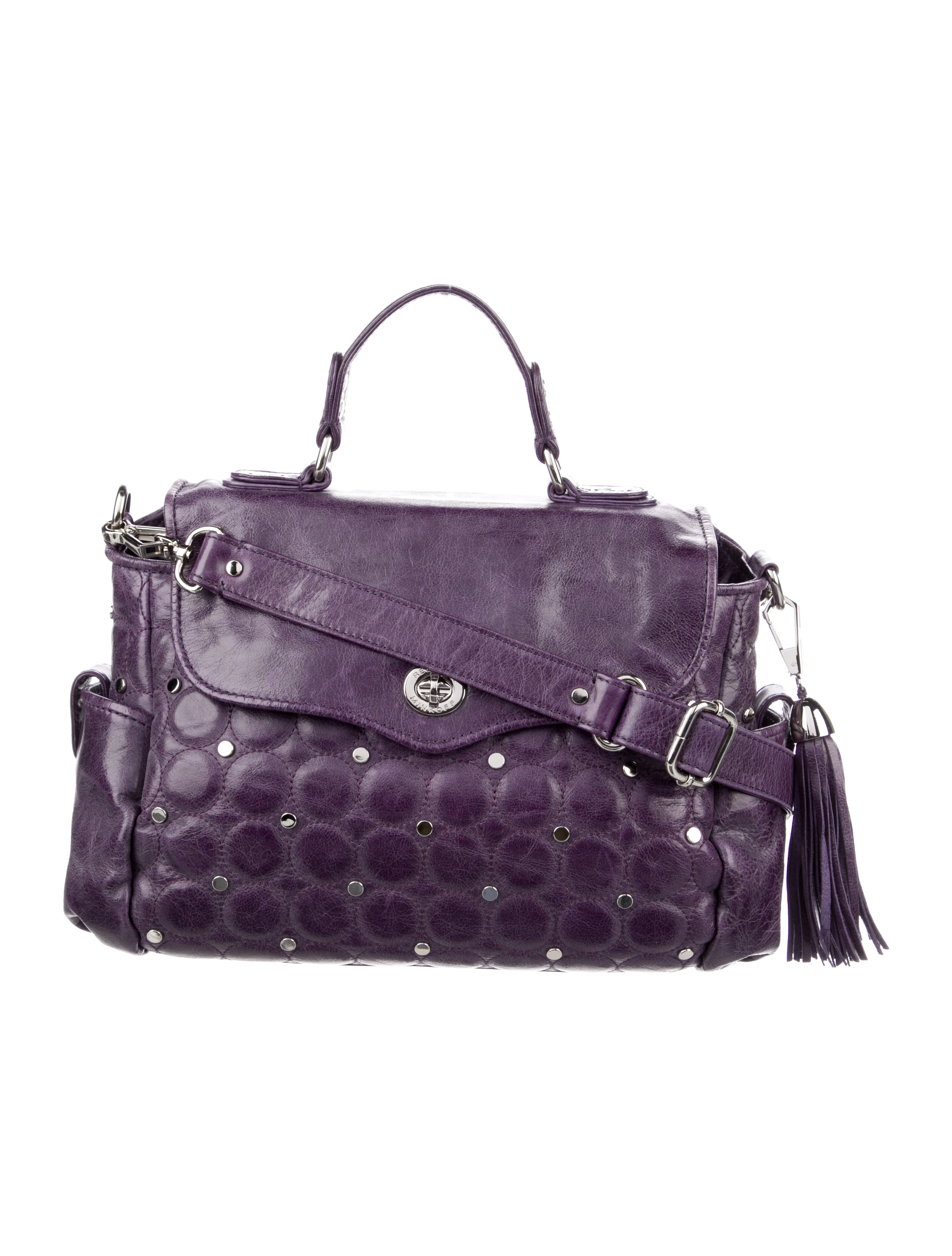Rebecca Minkoff Studded Leather Handle Bag Purple Handle Bags