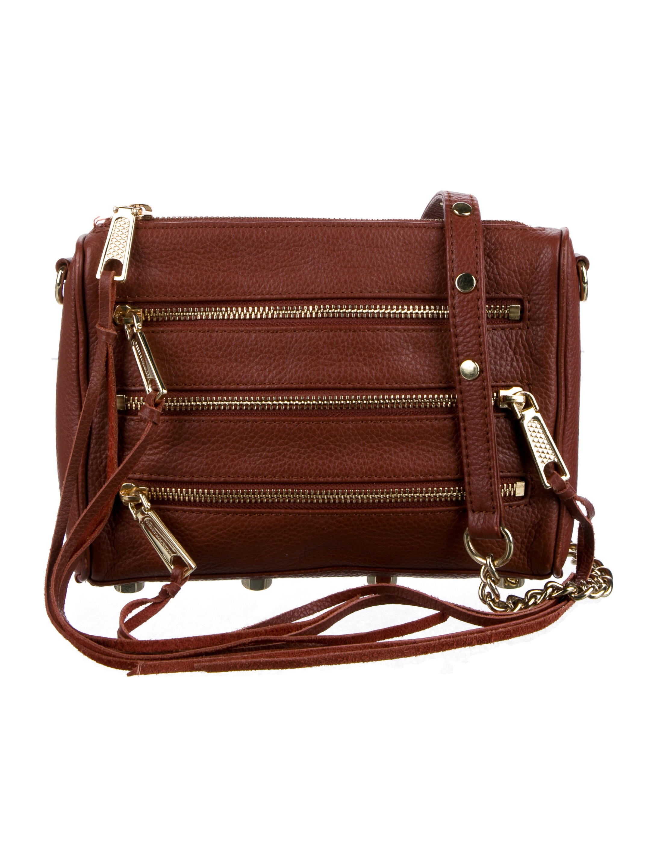 Rebecca Minkoff Moto 3Zip Crossbody Bag Brown Crossbody Bags