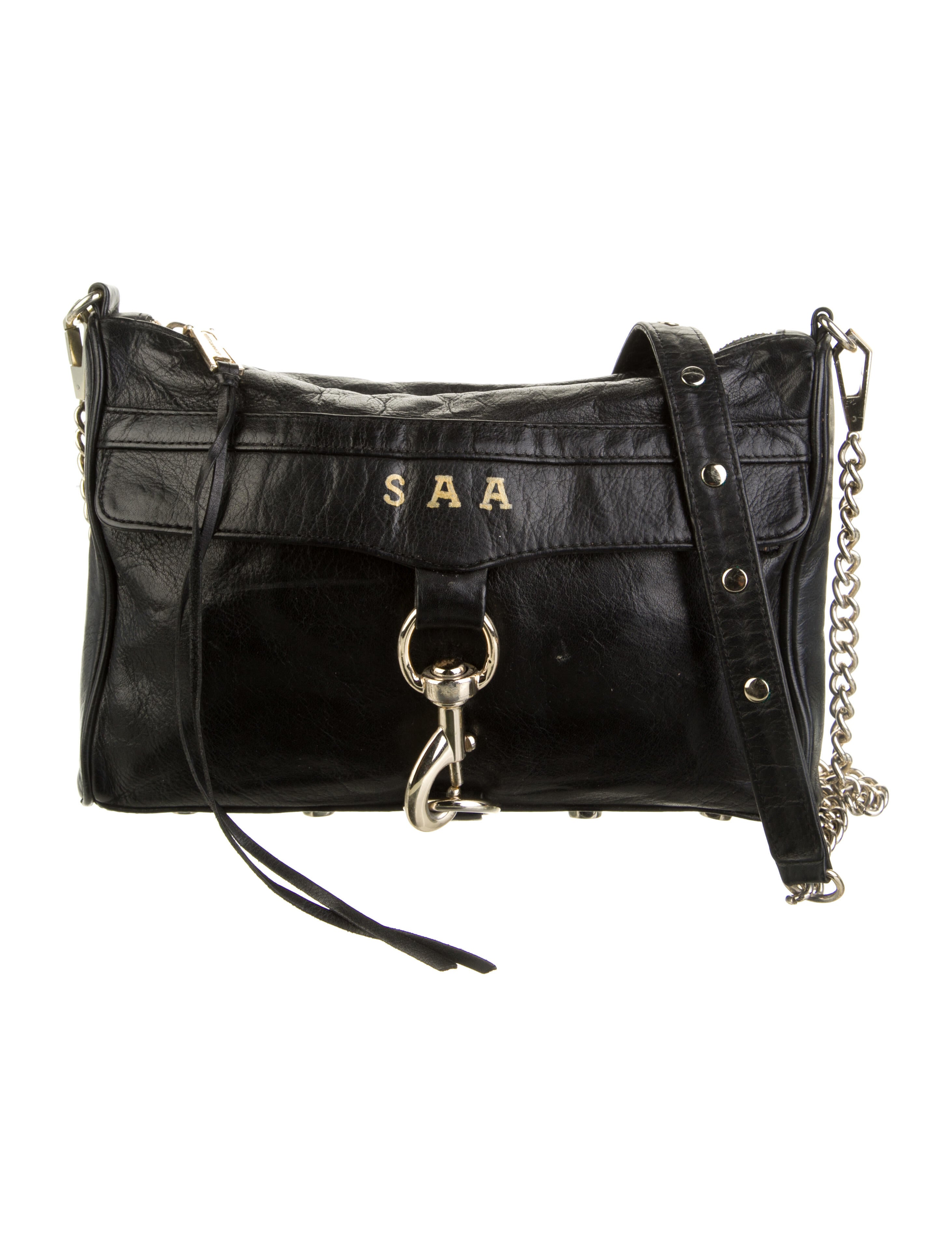 Rebecca Minkoff Leather ChainLink Crossbody Bag Black Crossbody Bags