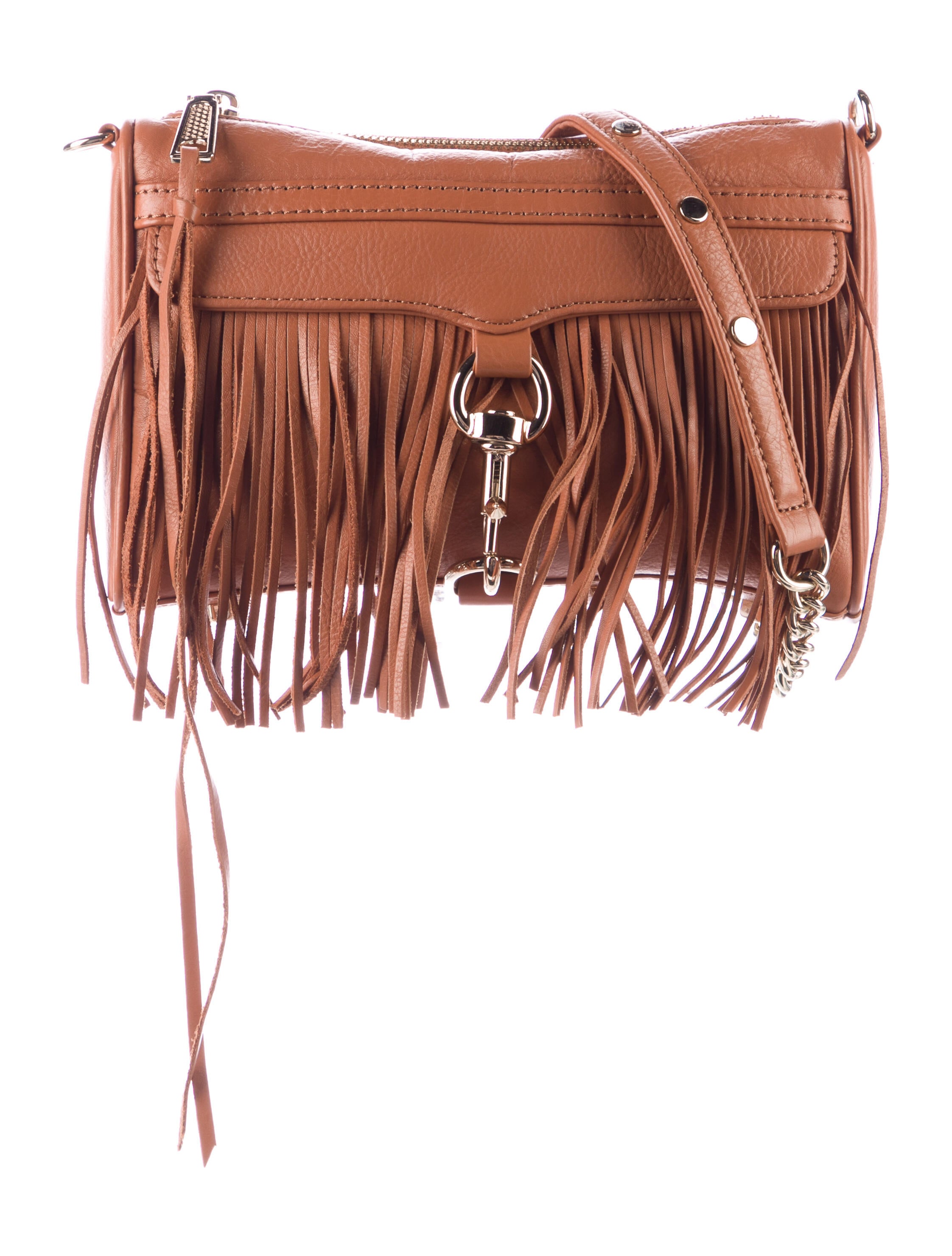 Rebecca Minkoff FringedTrimmed Leather Crossbody Bag Brown Crossbody Bags, Handbags