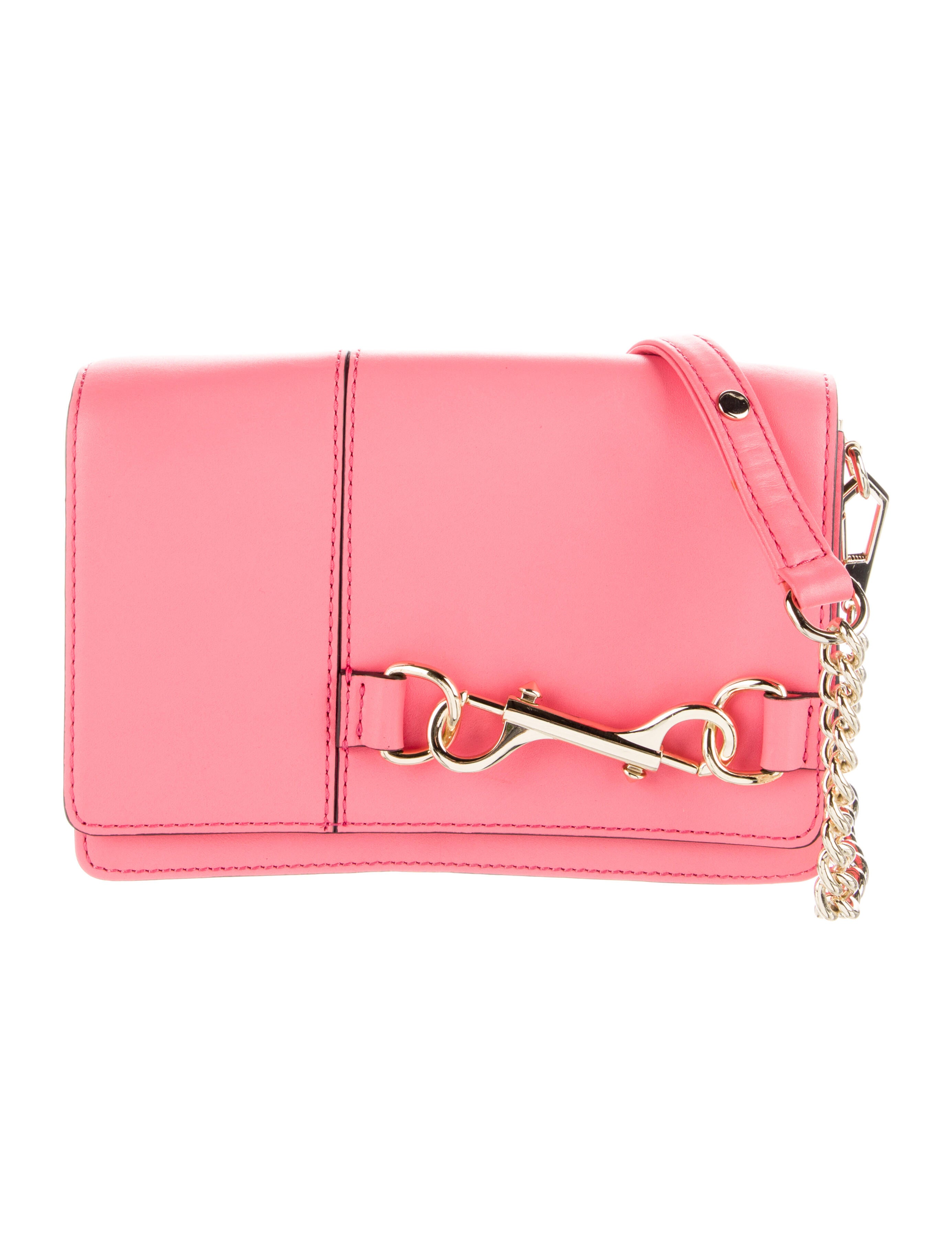 Rebecca Minkoff Leather ChainLink Crossbody Bag Pink Crossbody Bags