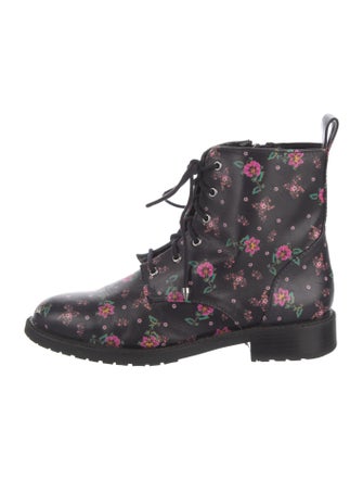 Rebecca Minkoff Leather Floral Print Combat Boots