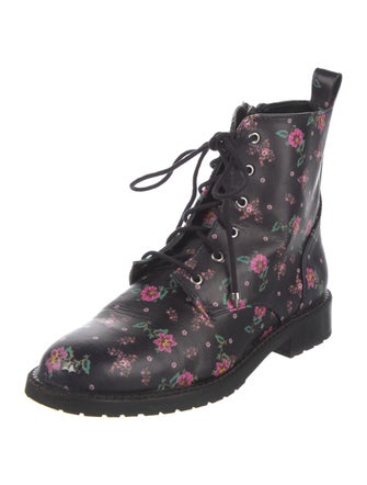 Rebecca Minkoff Leather Floral Print Combat Boots