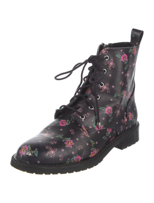 Rebecca Minkoff Leather Floral Print Combat Boots