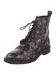 Rebecca Minkoff Leather Floral Print Combat Boots
