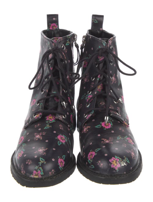 Rebecca Minkoff Leather Floral Print Combat Boots