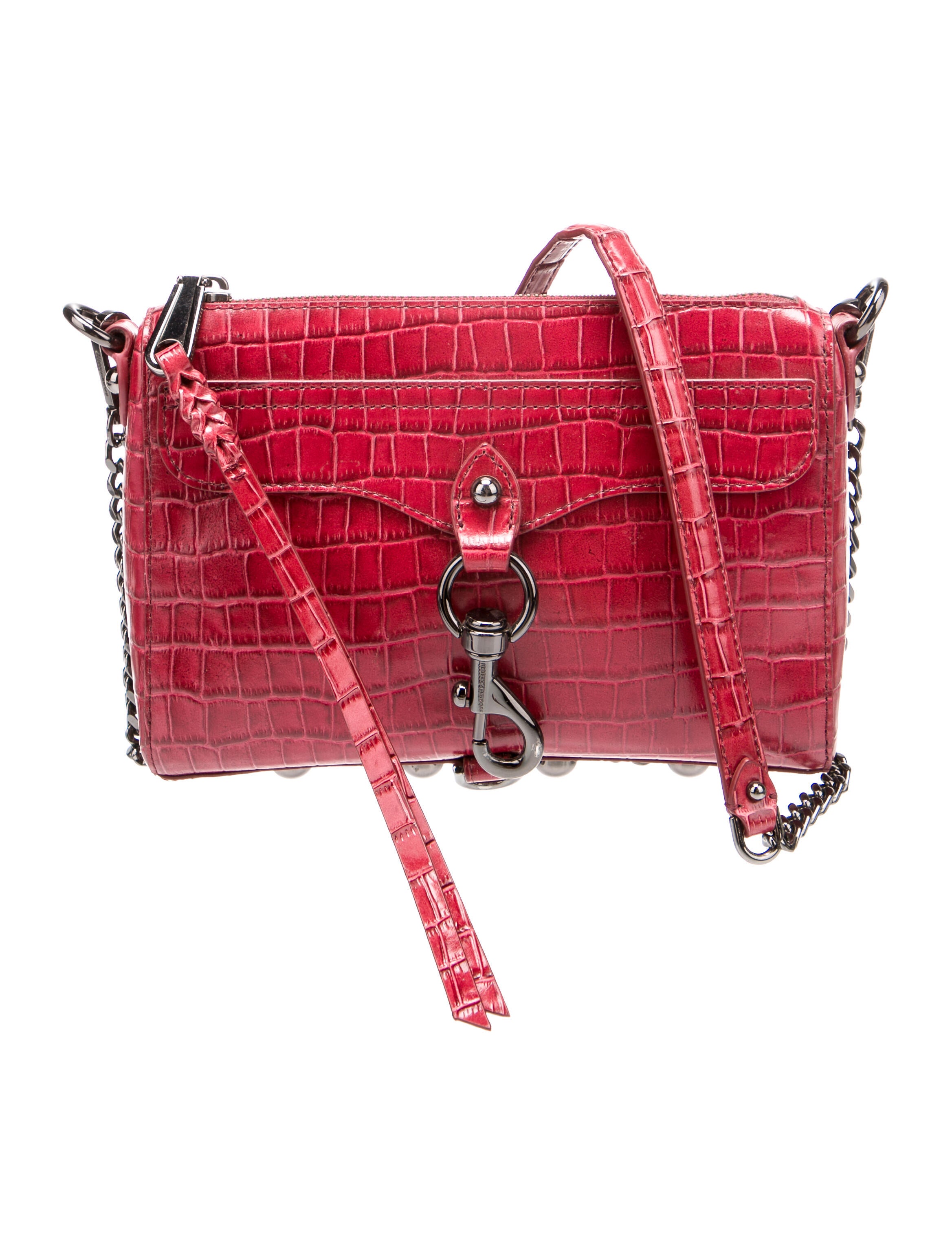Rebecca Minkoff Alligator Embossed Crossbody Burgundy Crossbody Bags