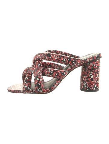 Rebecca Minkoff Sandals Leather Floral Print Slides US 7 |