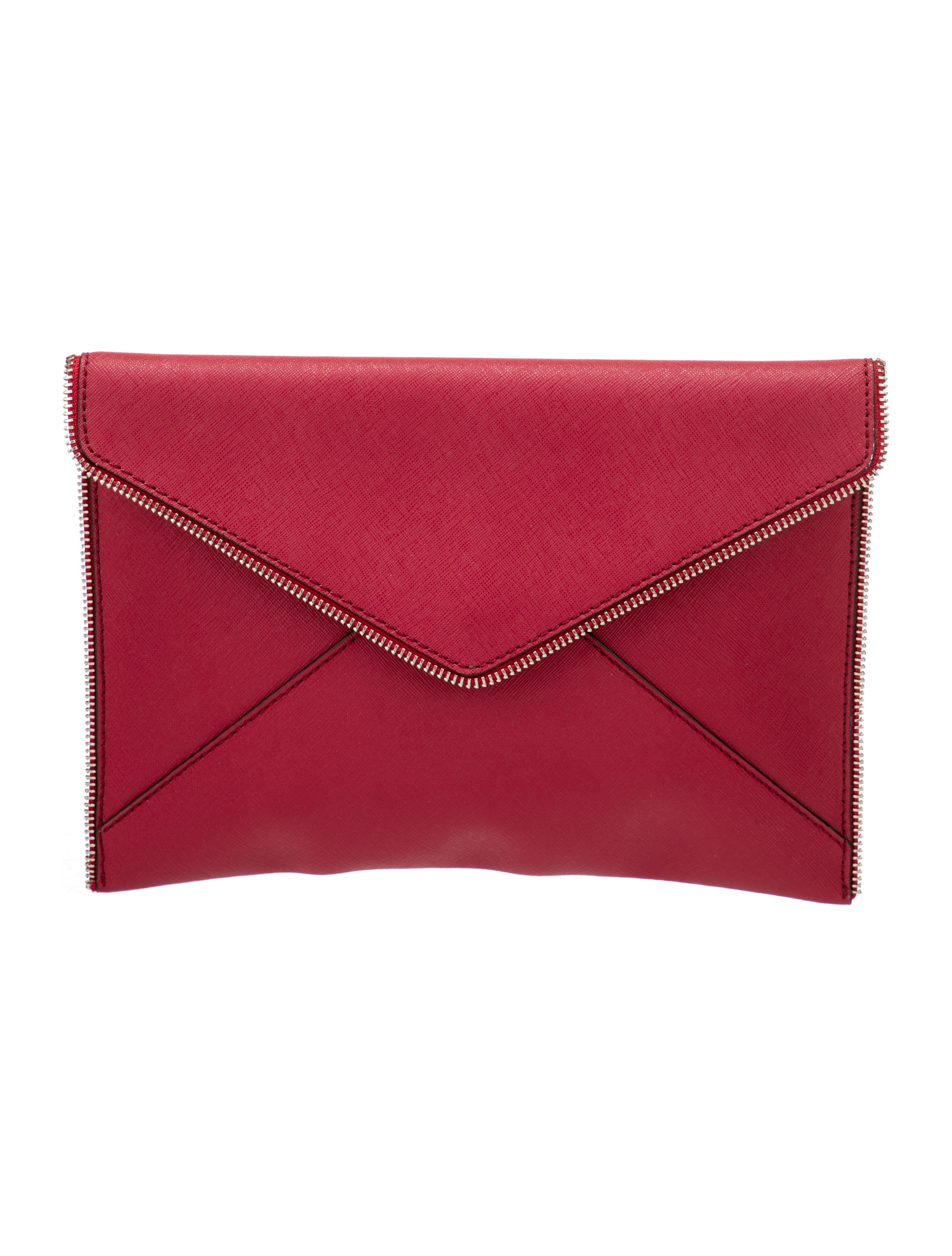 Rebecca Minkoff Saffiano Leather Clutch Red Clutches, Handbags