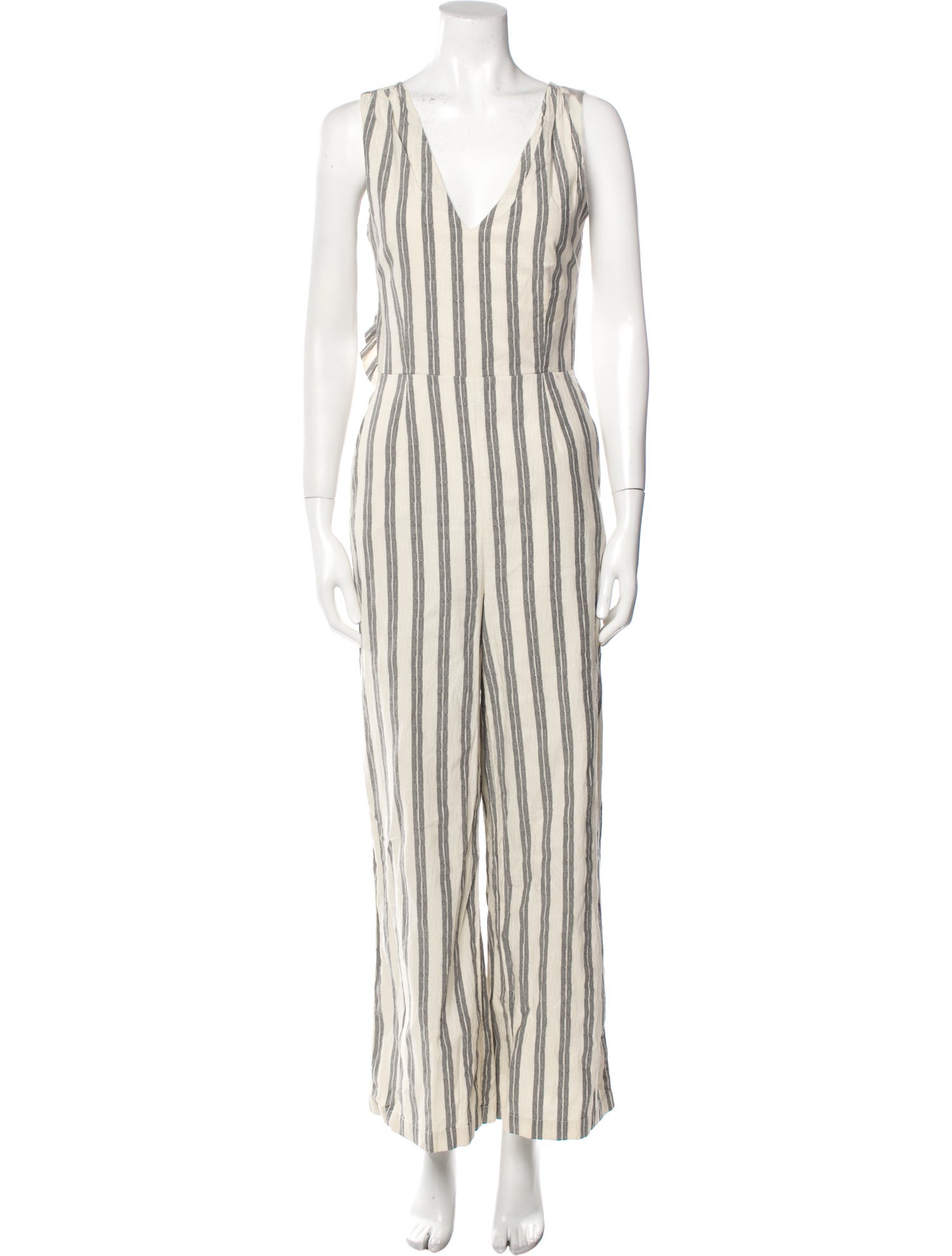 Rebecca Minkoff Striped V-Neck Jumpsuit
