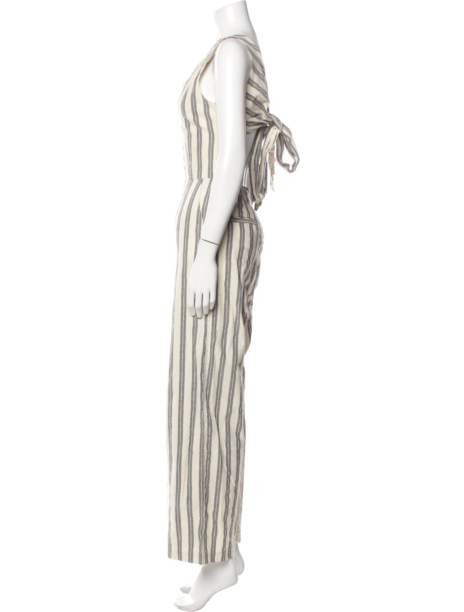 Rebecca Minkoff Striped V-Neck Jumpsuit