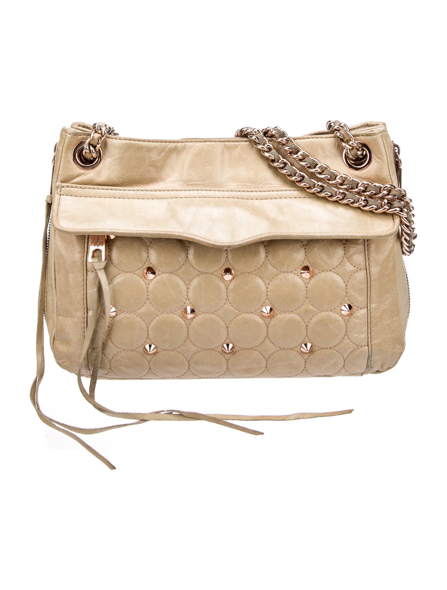 Rebecca Minkoff Studded Shoulder Bag Neutrals Shoulder Bags, Handbags WRM118305 The RealReal
