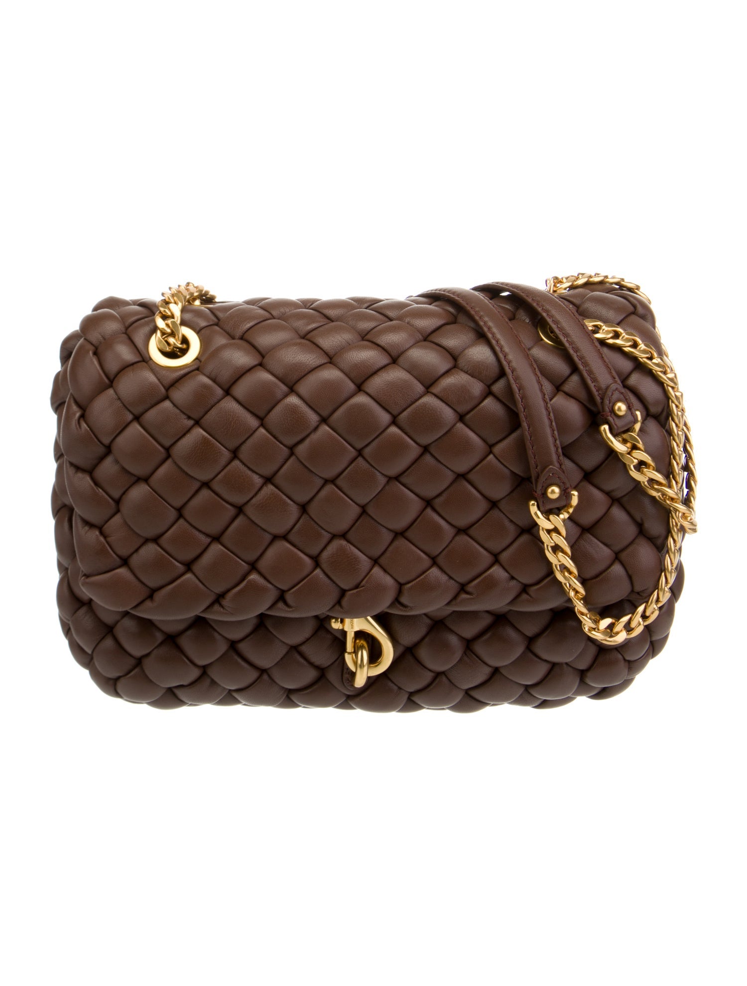 Rebecca Minkoff Woven Leather Shoulder Bag Brown Shoulder Bags