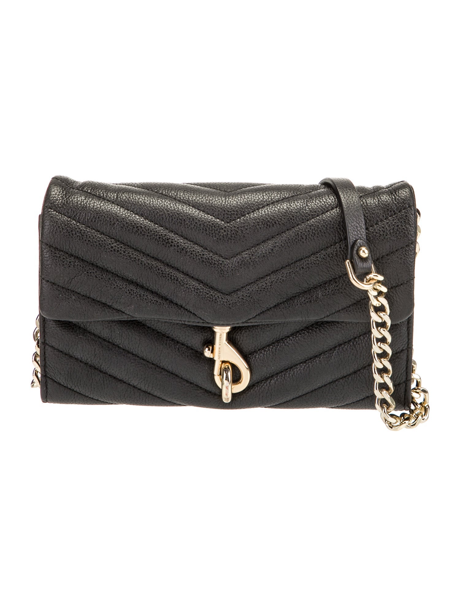 Rebecca Minkoff Chain Linked Leather Shoulder Bag Black Shoulder Bags, Handbags WRM120795