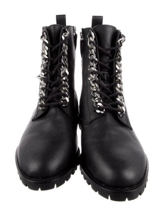 Rebecca Minkoff Leather Chain-Link Accents Combat Boots