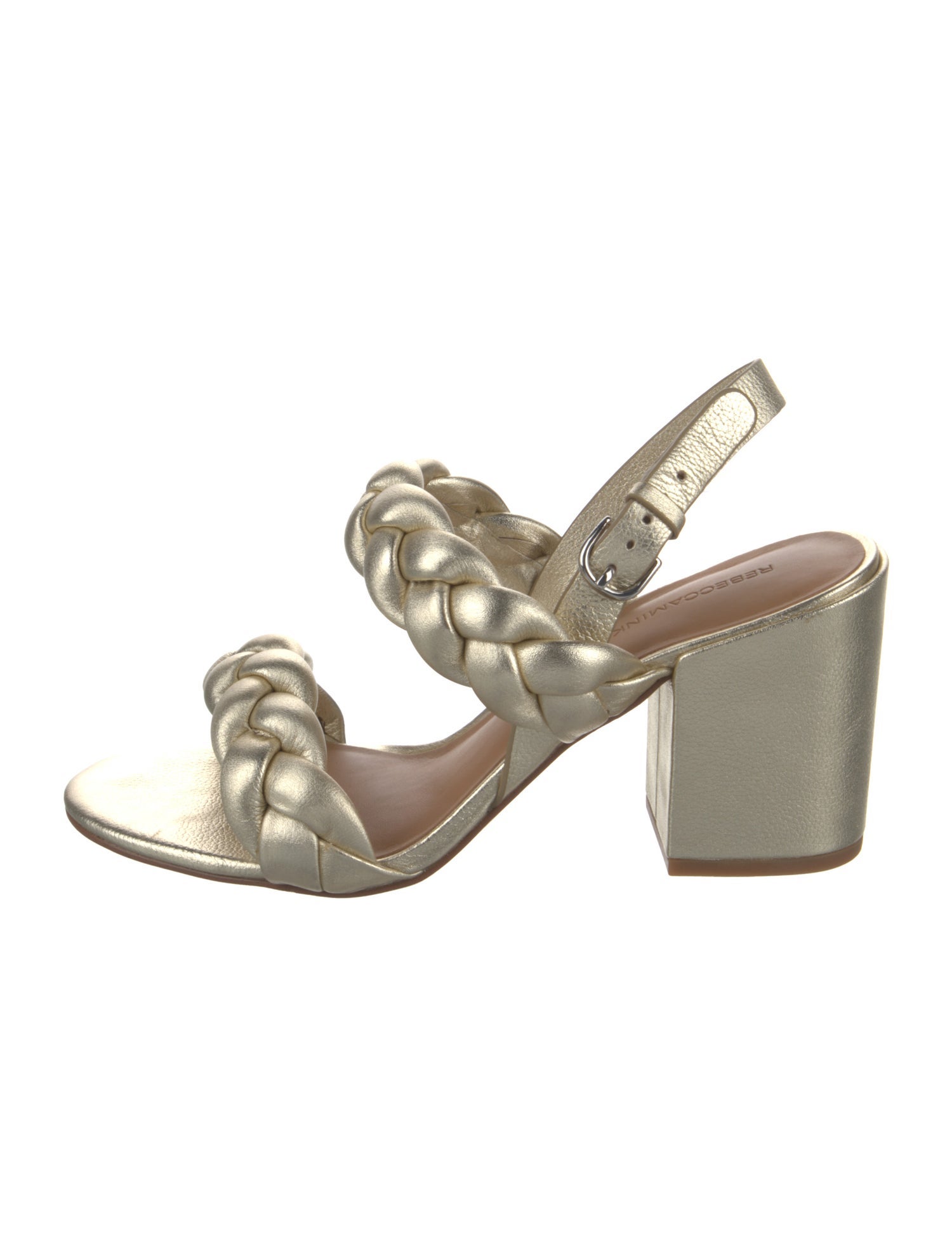 Rebecca Minkoff Leather Braided Accents Slingback Sandals