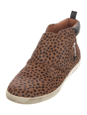 Rebecca Minkoff Ponyhair Animal Print Wedge Sneakers