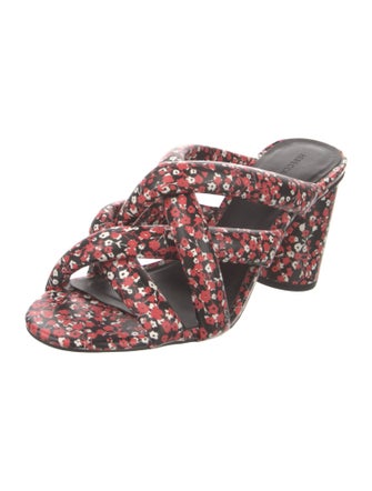 Rebecca Minkoff Leather Floral Print Slides