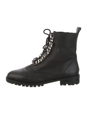 Rebecca Minkoff Leather Chain-Link Accents Combat Boots