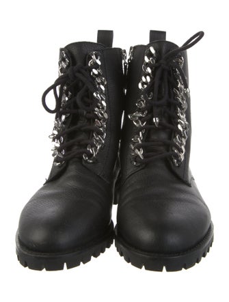 Rebecca Minkoff Leather Chain-Link Accents Combat Boots